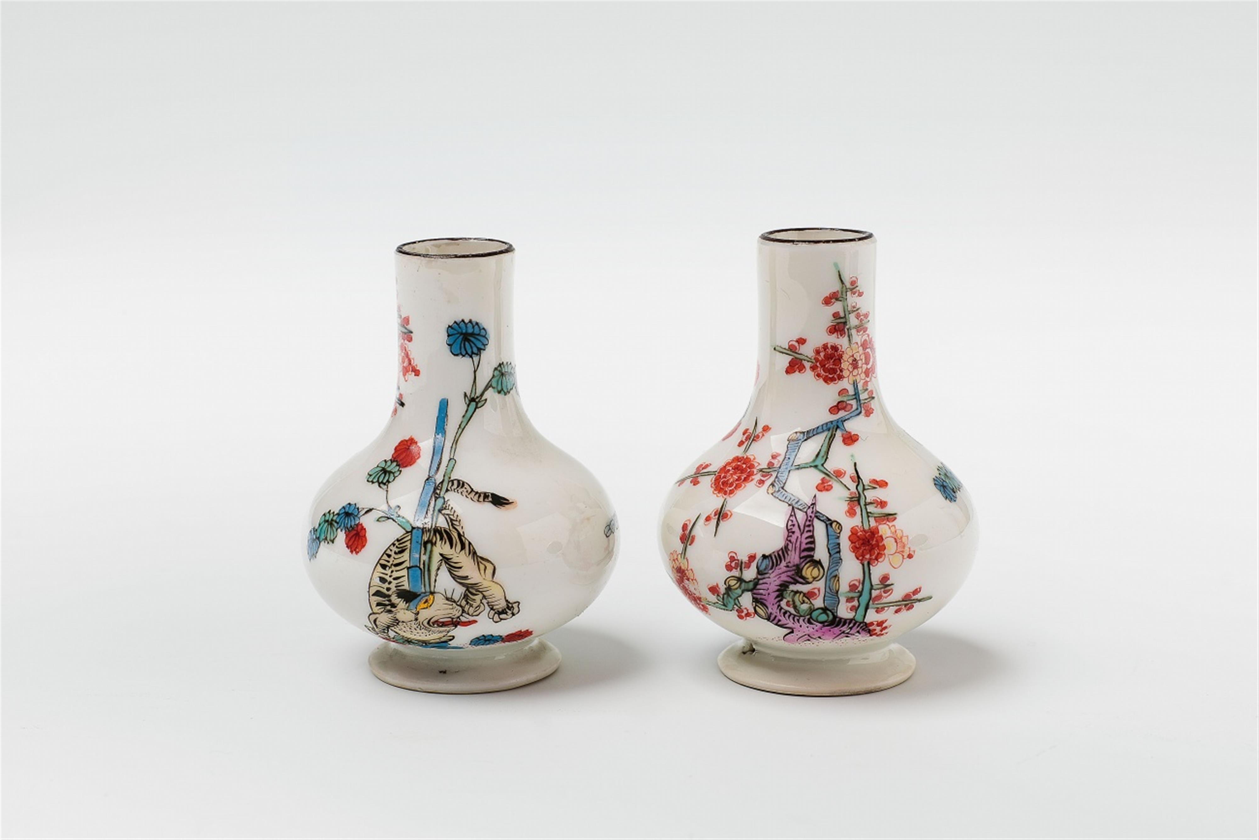 A pair of small Meissen porcelain vases made for the court confectioners - image-1