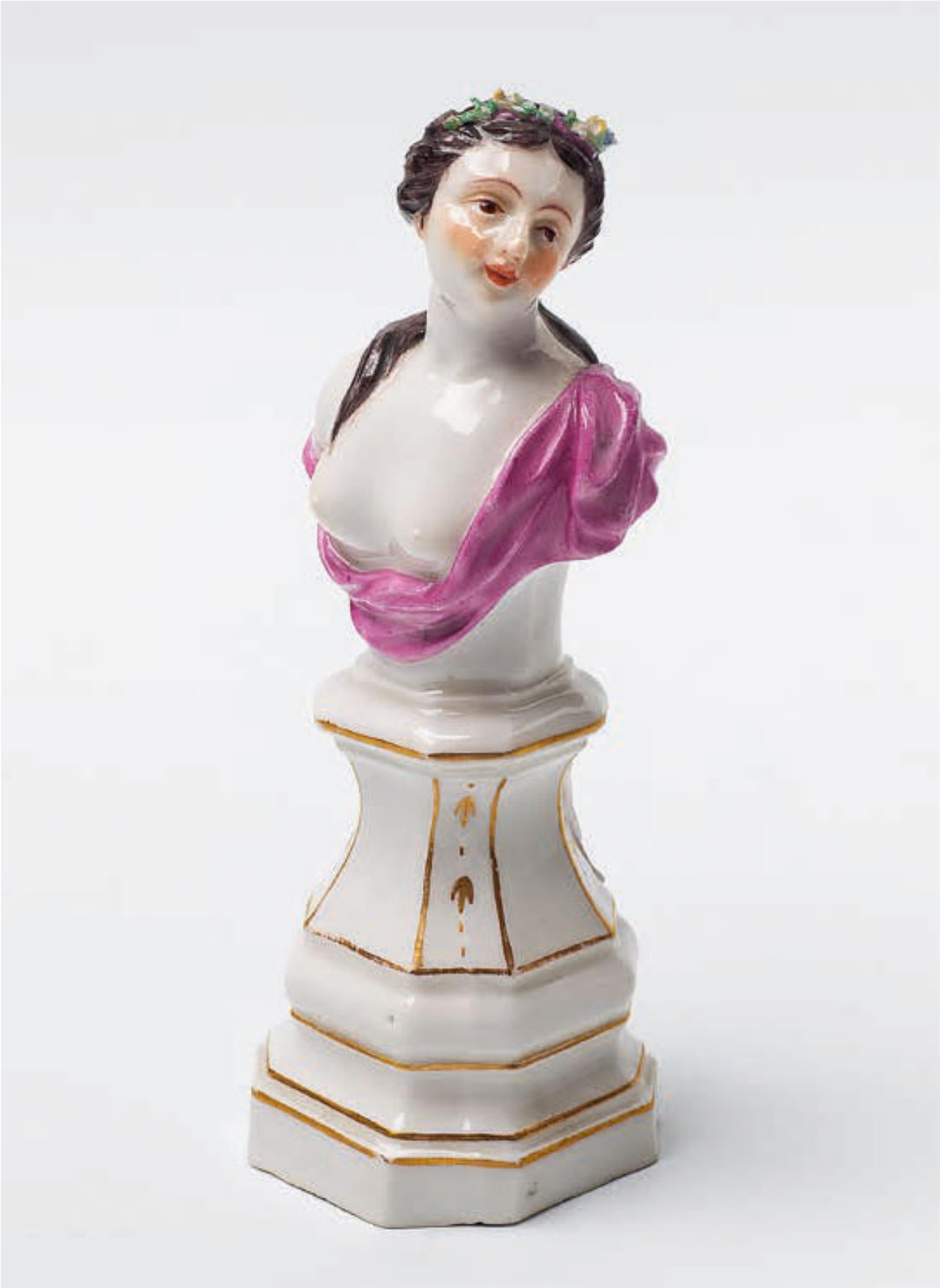 A Höchst porcelain bust of a female allegory - image-1