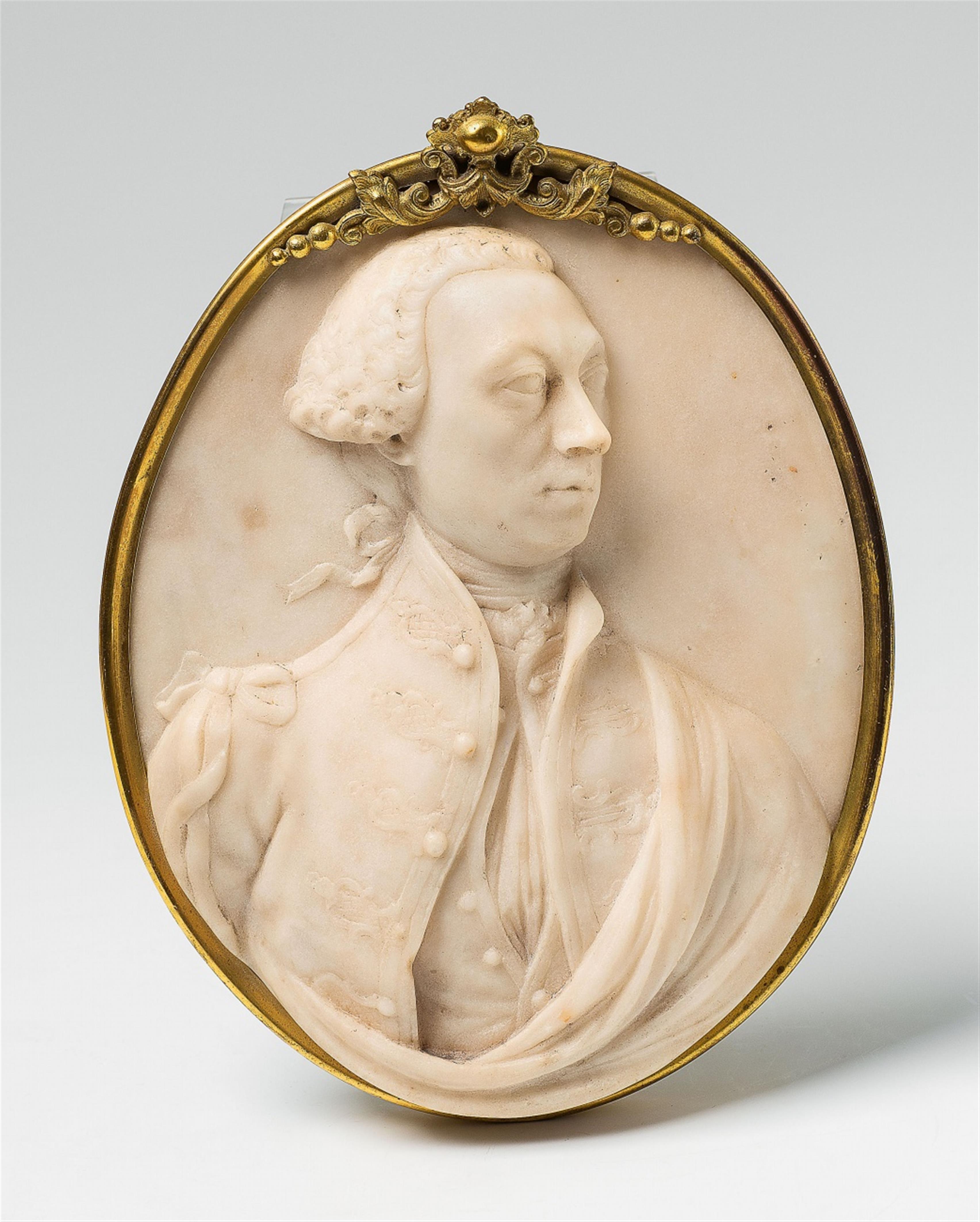 A white marble portrait of a gentleman - image-1