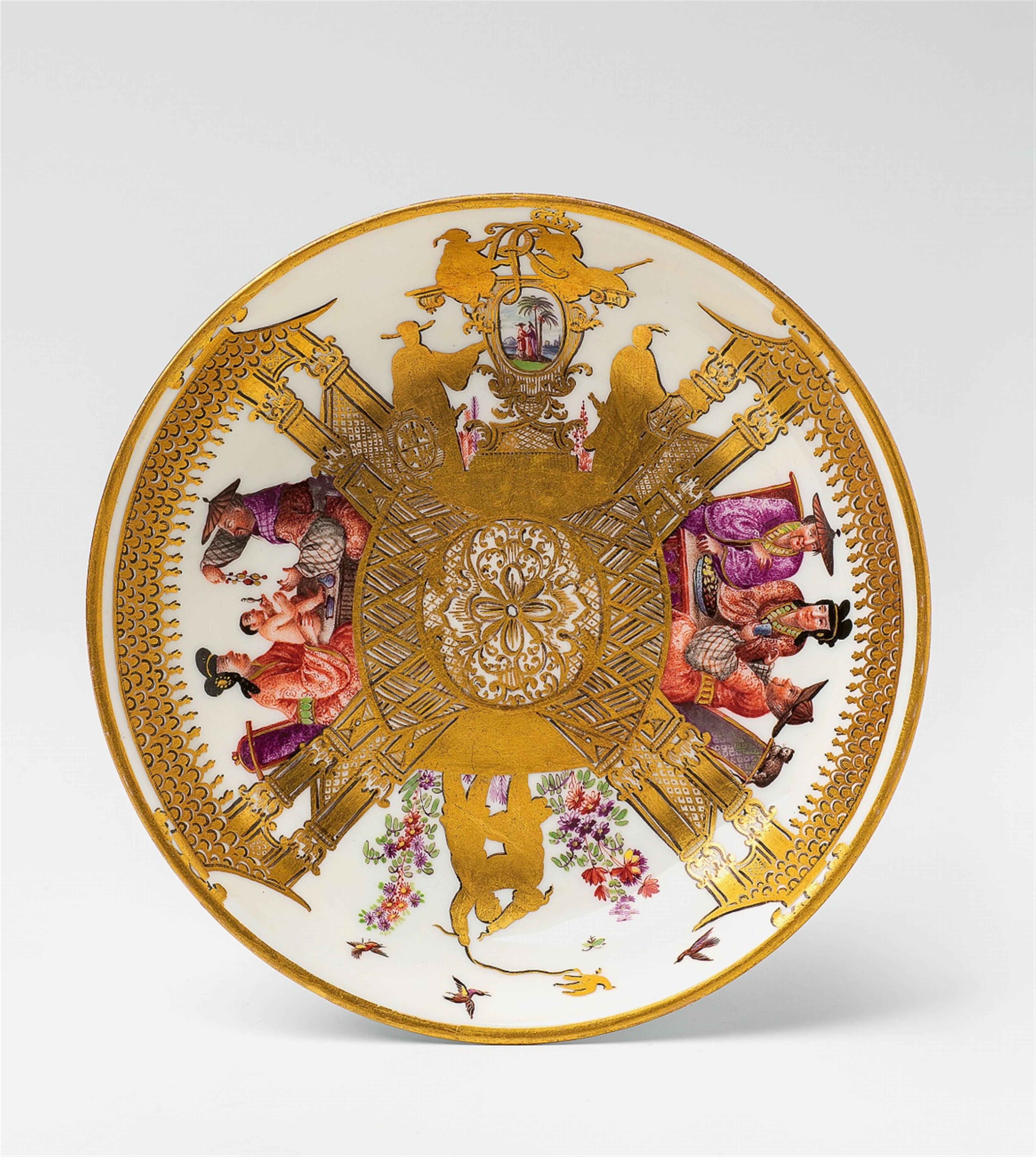A rare Meissen porcelain saucer from a service for King August III - image-1