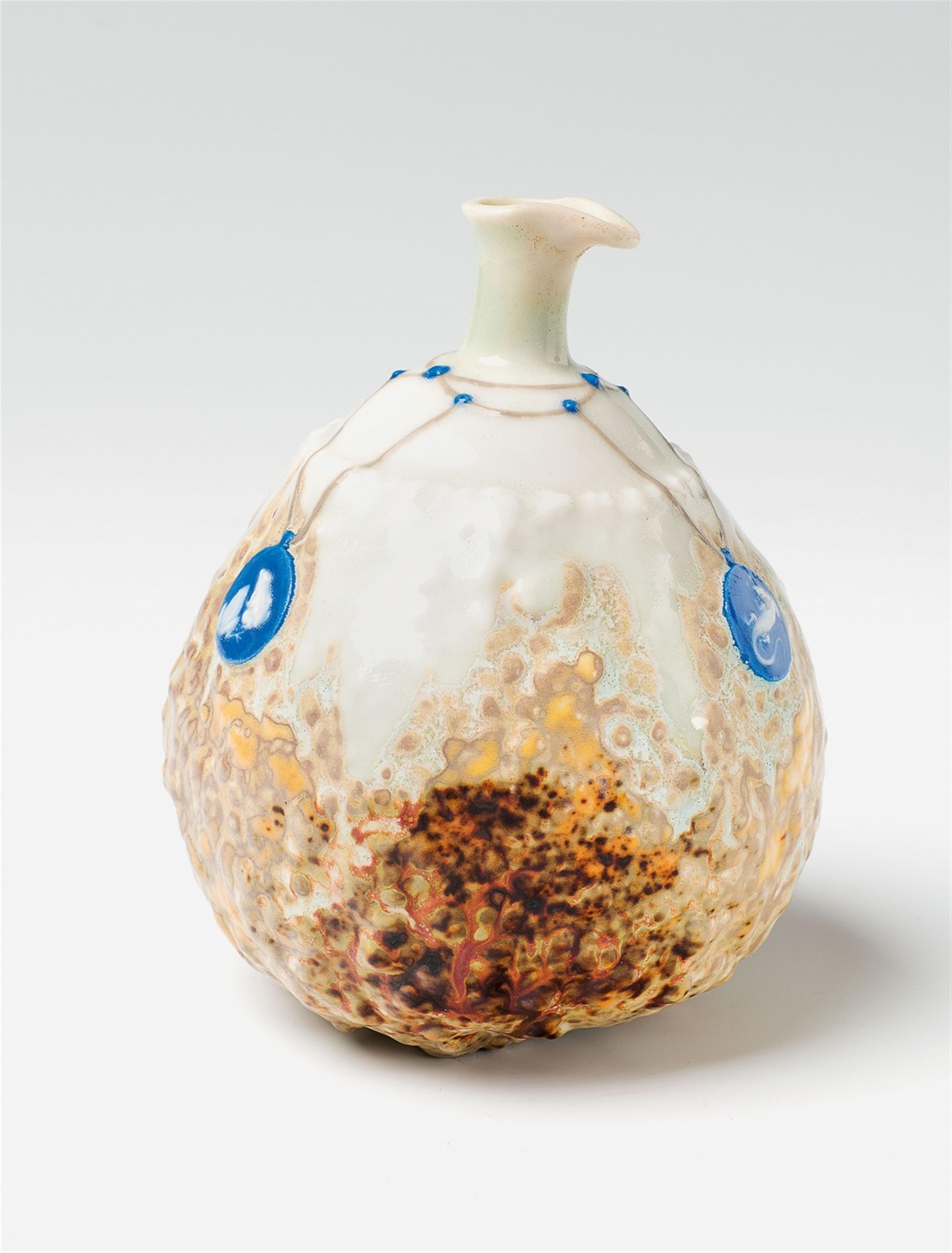 A Sèvres porcelain porcelain gourd-form vase by Taxile Doat - image-2