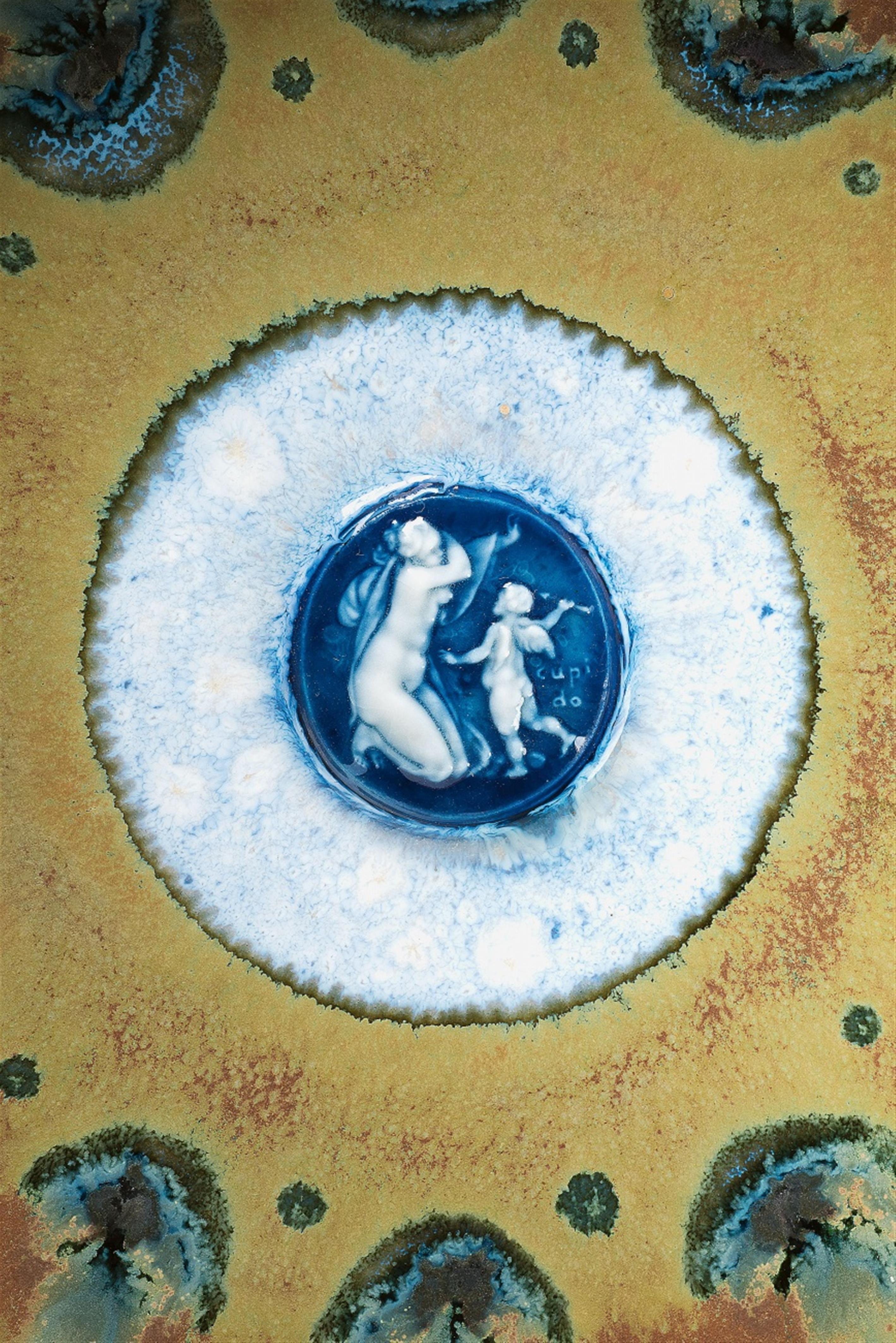 A Sèvres porcelain dish with Cupid by Taxile Doat - image-2