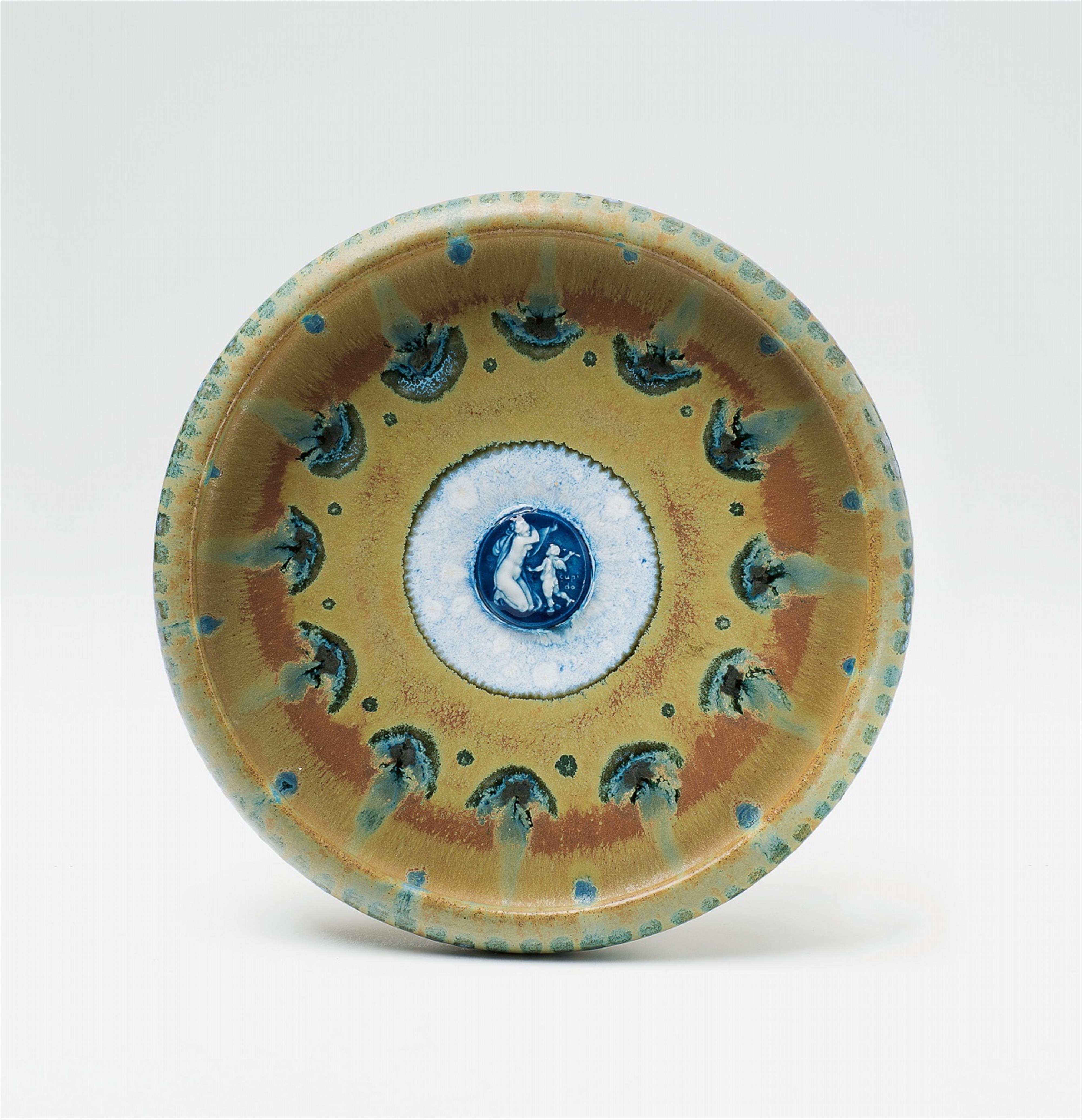A Sèvres porcelain dish with Cupid by Taxile Doat - image-1