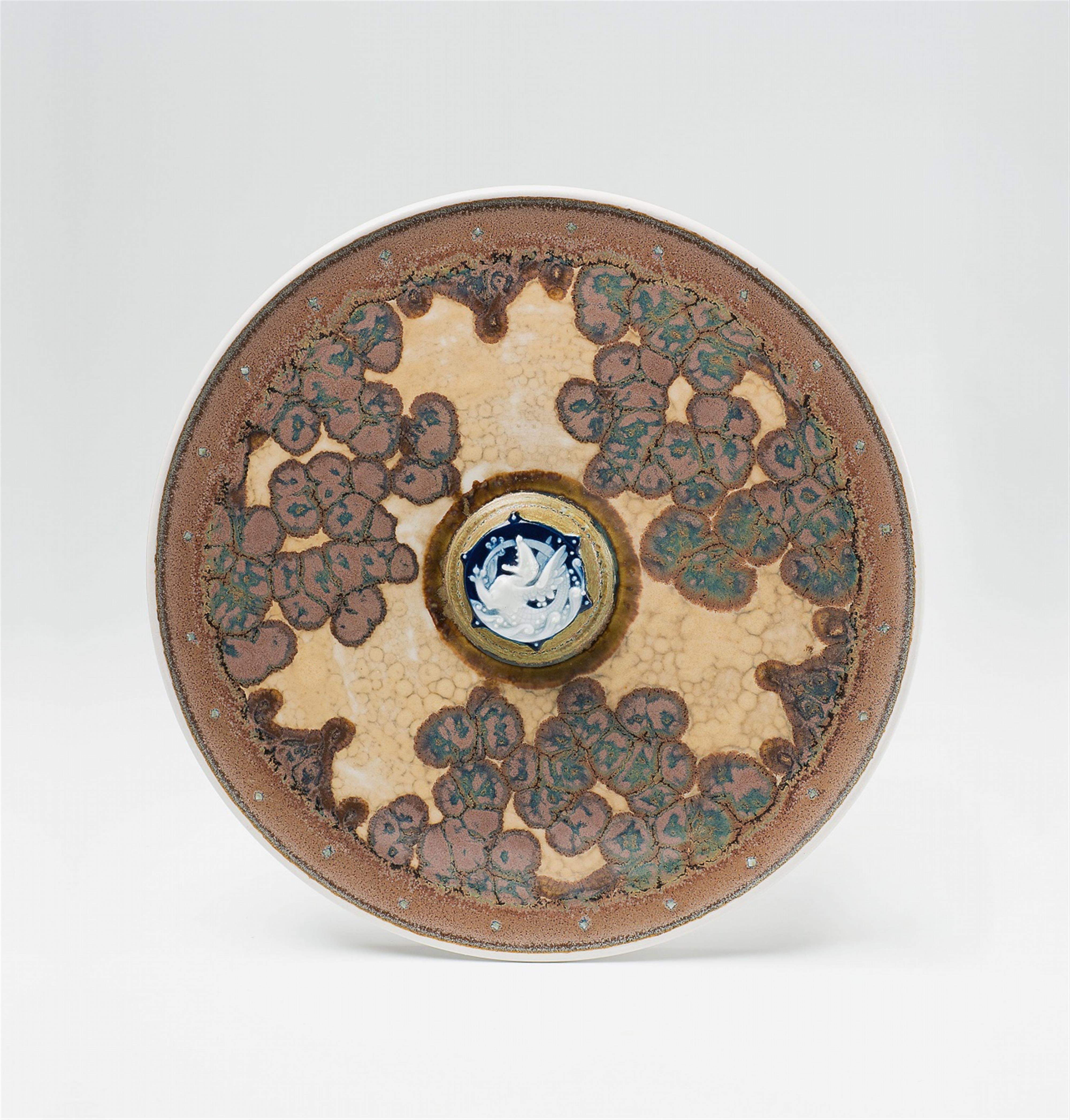 A Sèvres porcelain platter with dragon decor by Taxile Doat - image-1