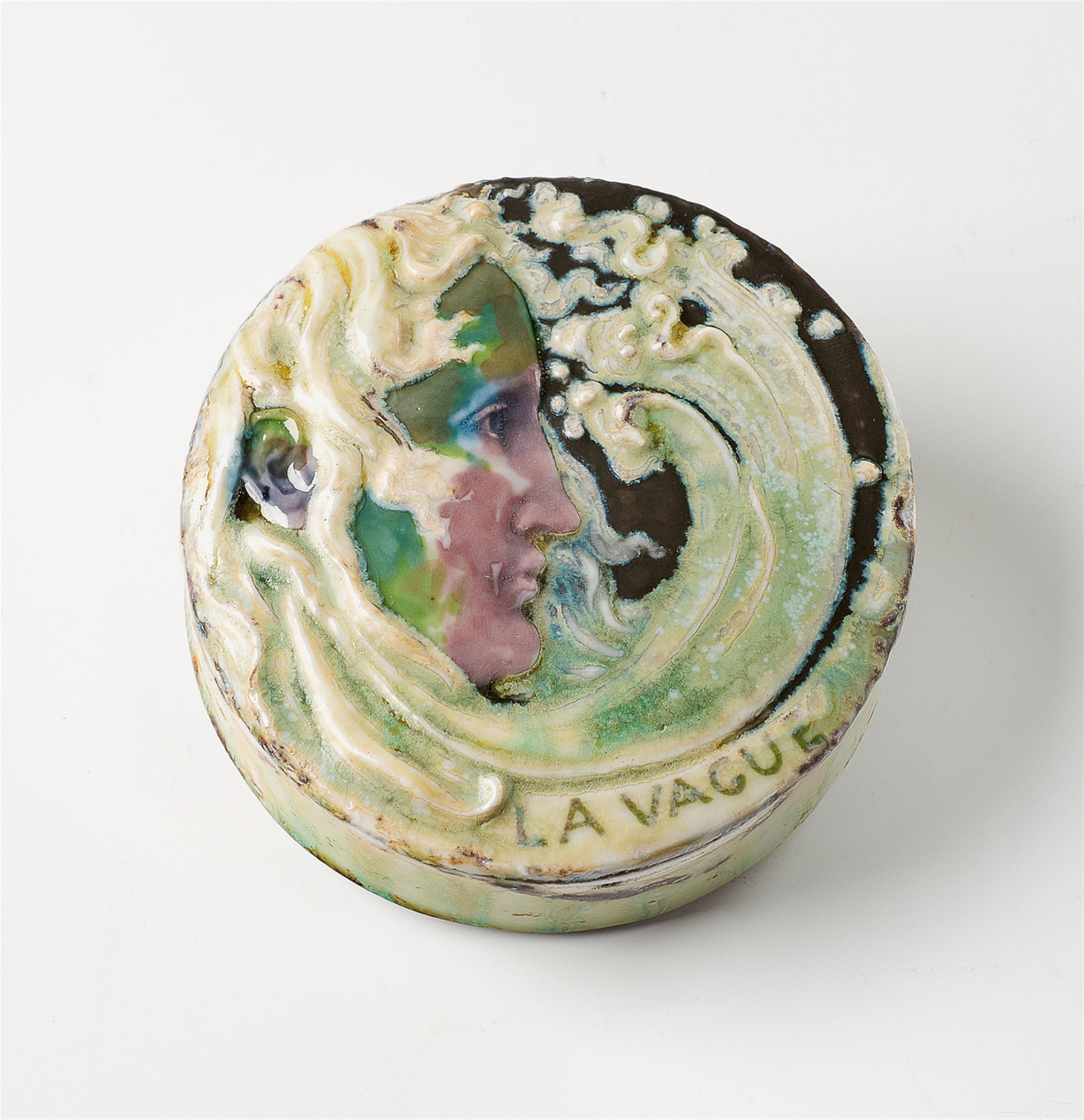 A Sèvres porcelain "La Vague" paperweight by Taxile Doat - image-1