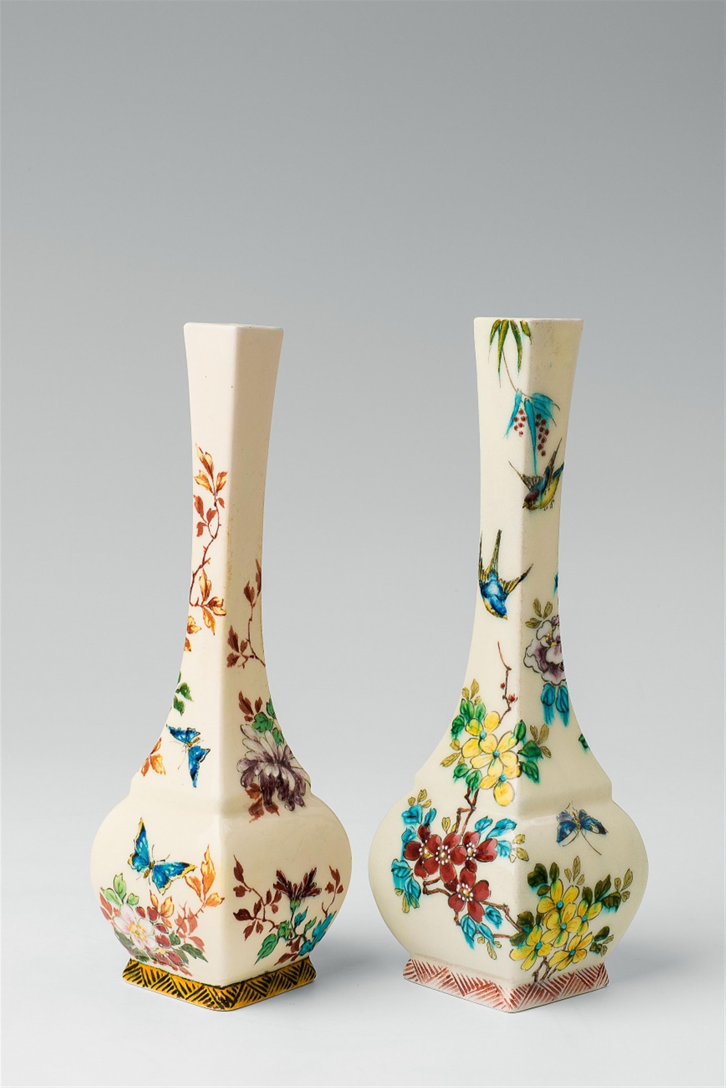 A set of two Chinoiserie faience vases - image-1