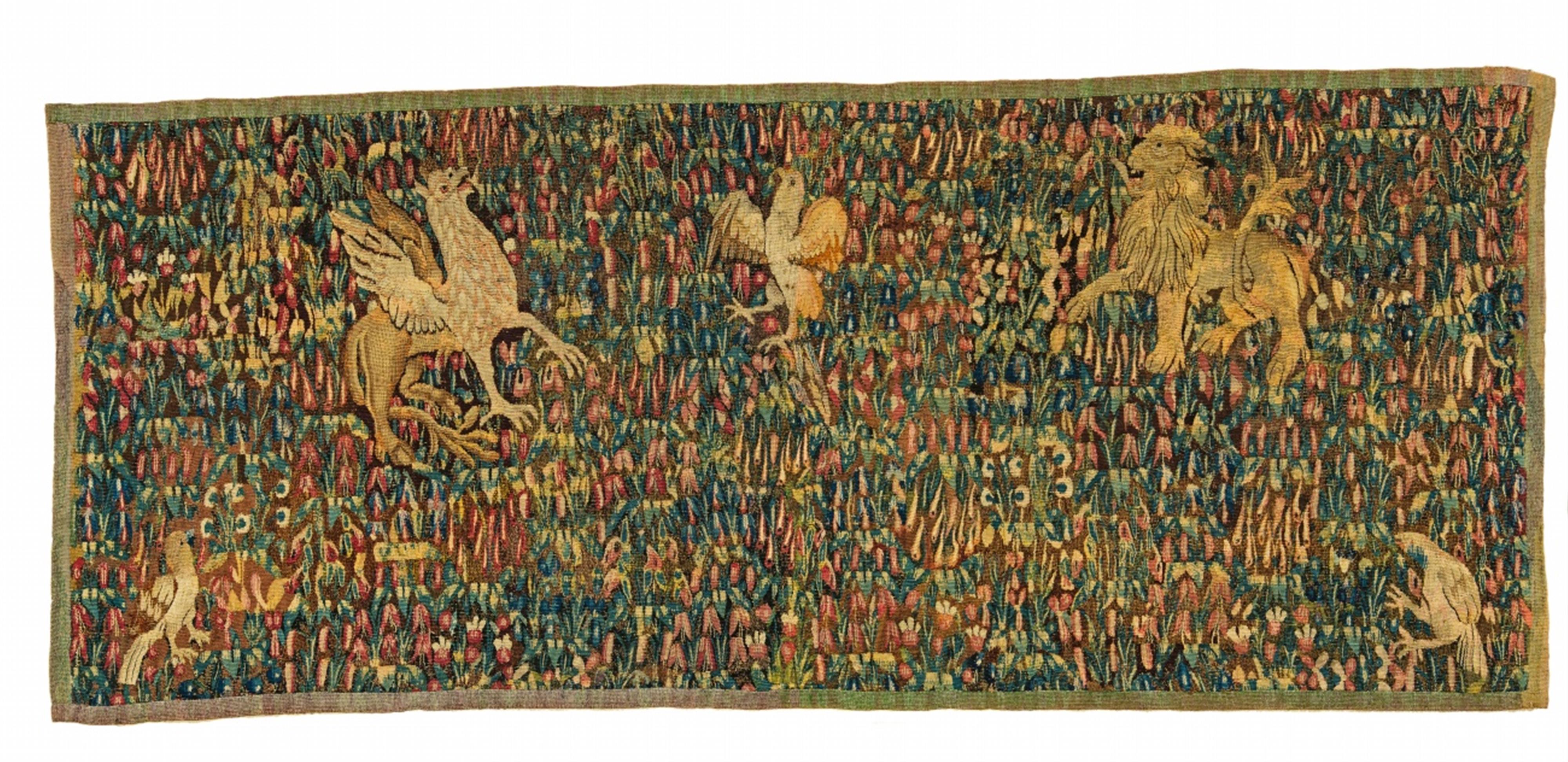 An early Millefleurs tapestry with animals - image-1