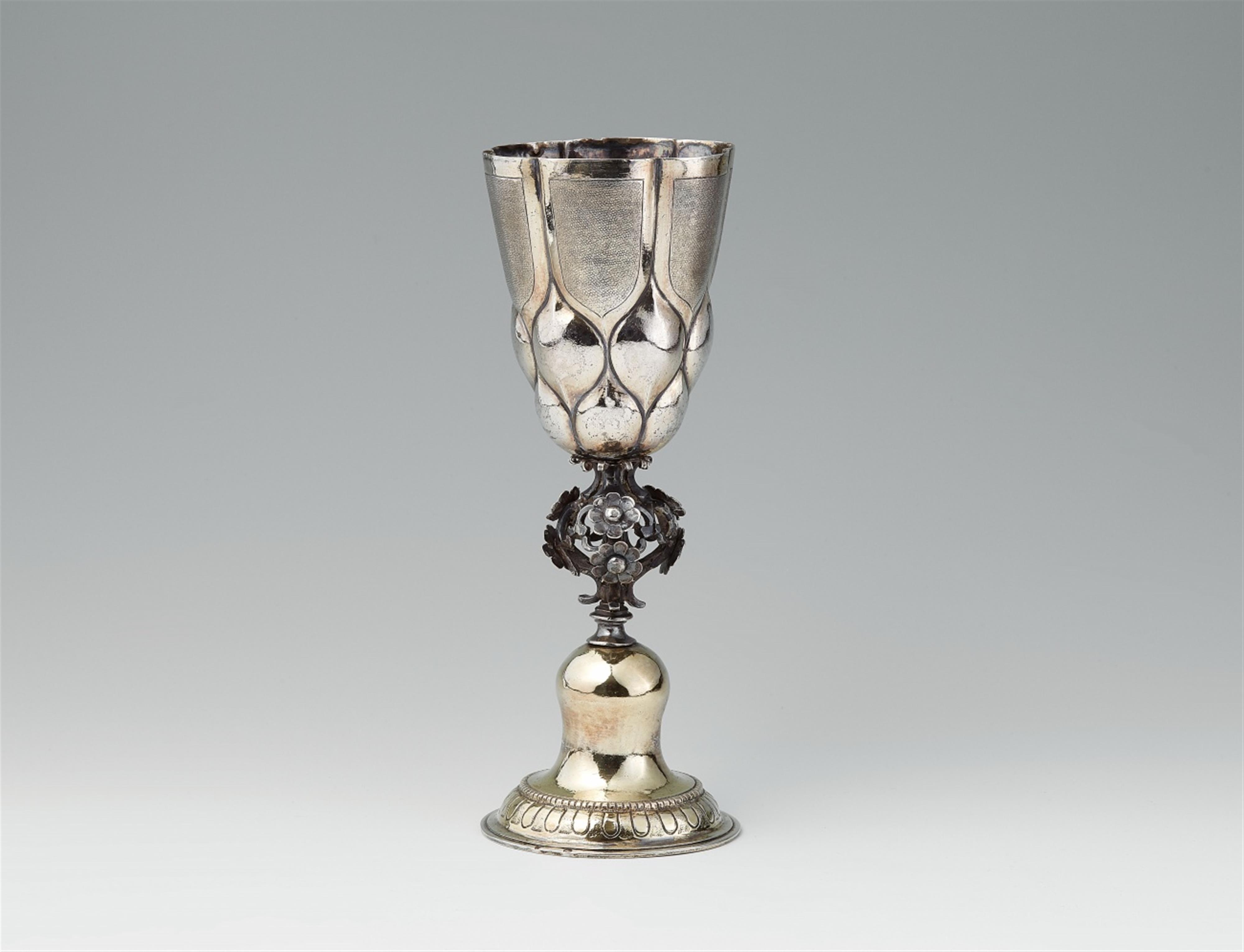 An Augsburg silver gilt gadrooned chalice - image-1