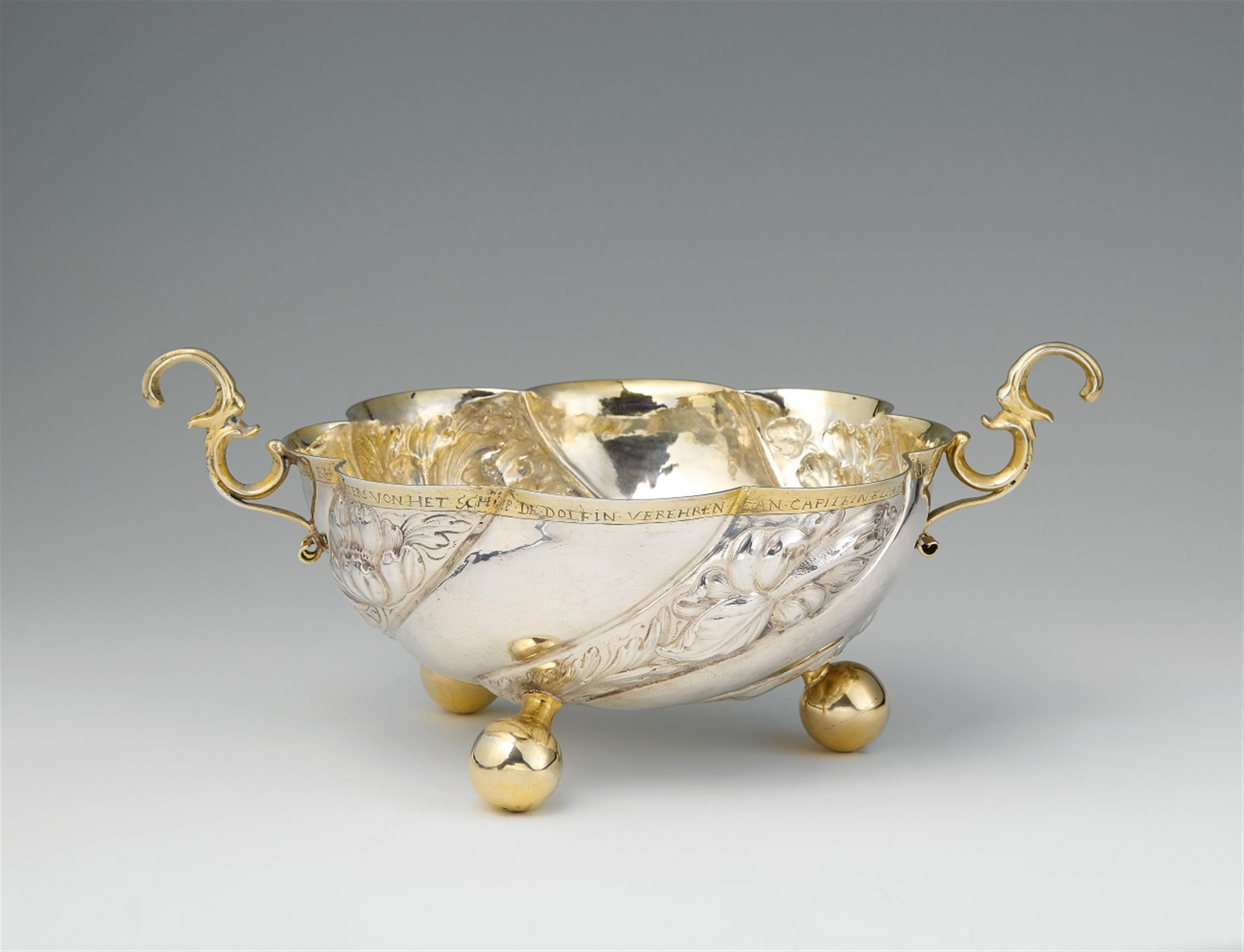 A large Hamburg parcel gilt silver brandy bowl - image-1