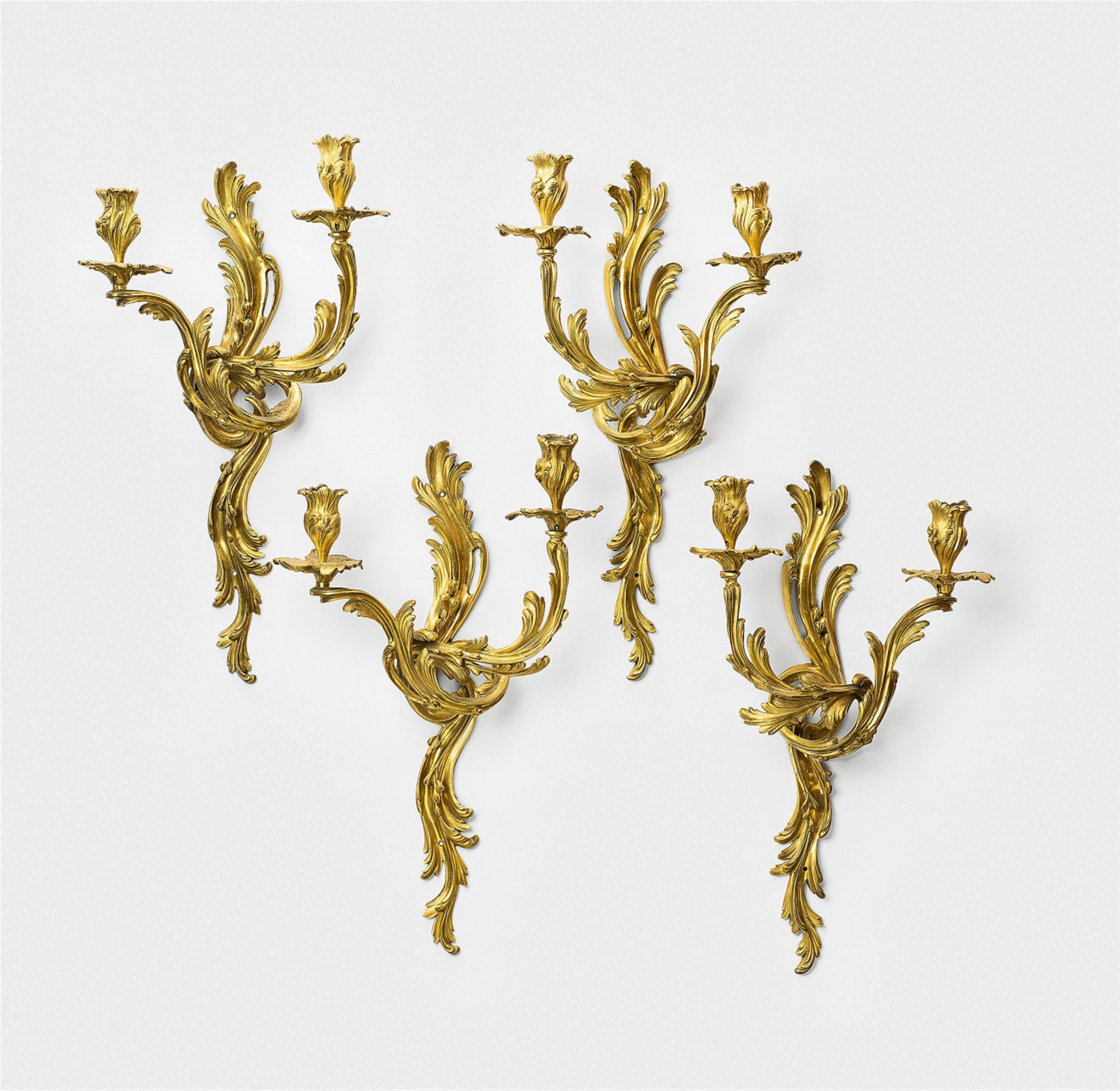 A set of four Louis XV fire-gilt bronze appliques - image-1