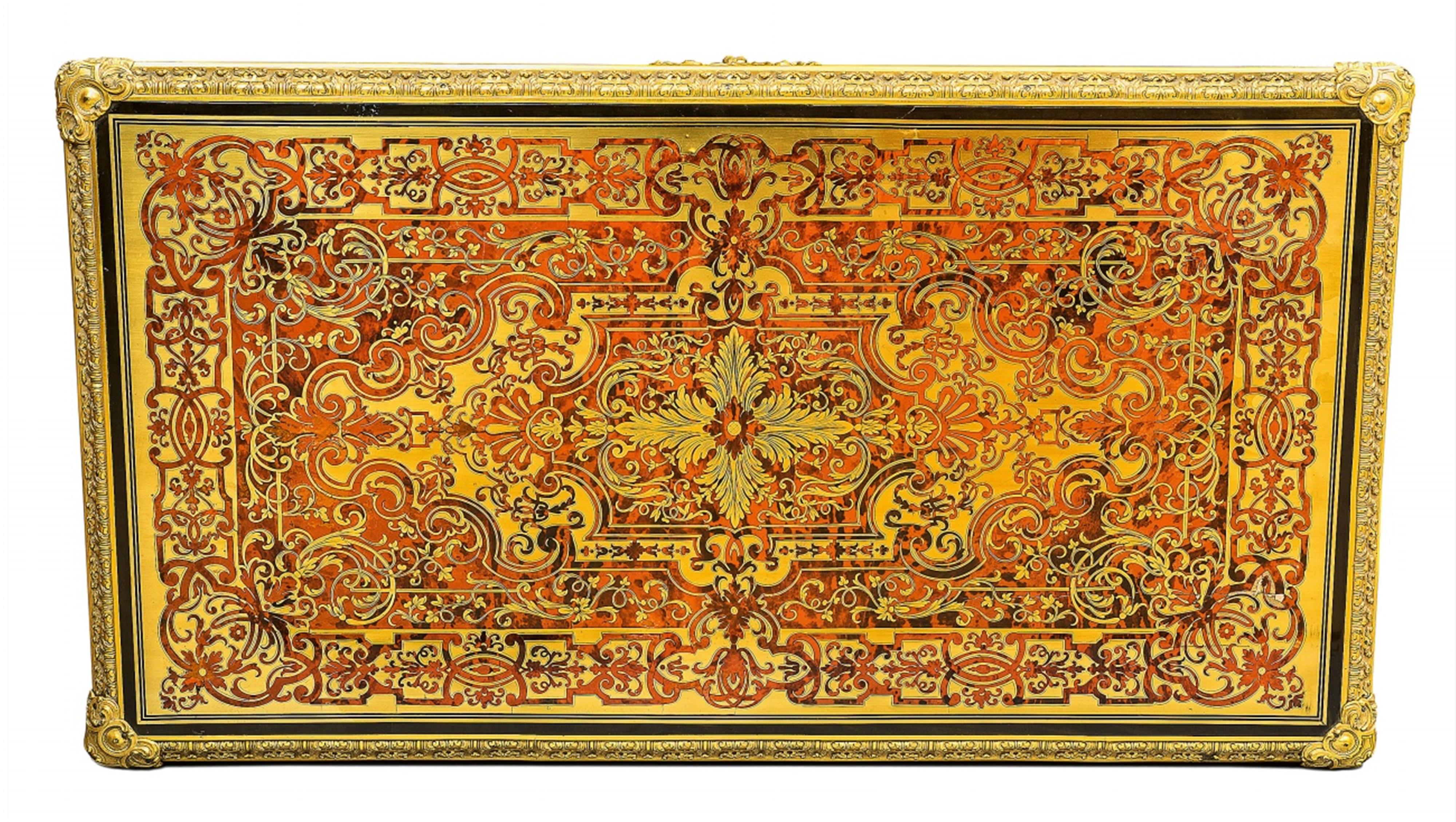 A mid-19th century Louis XIV style marquetry bureau plat - image-7