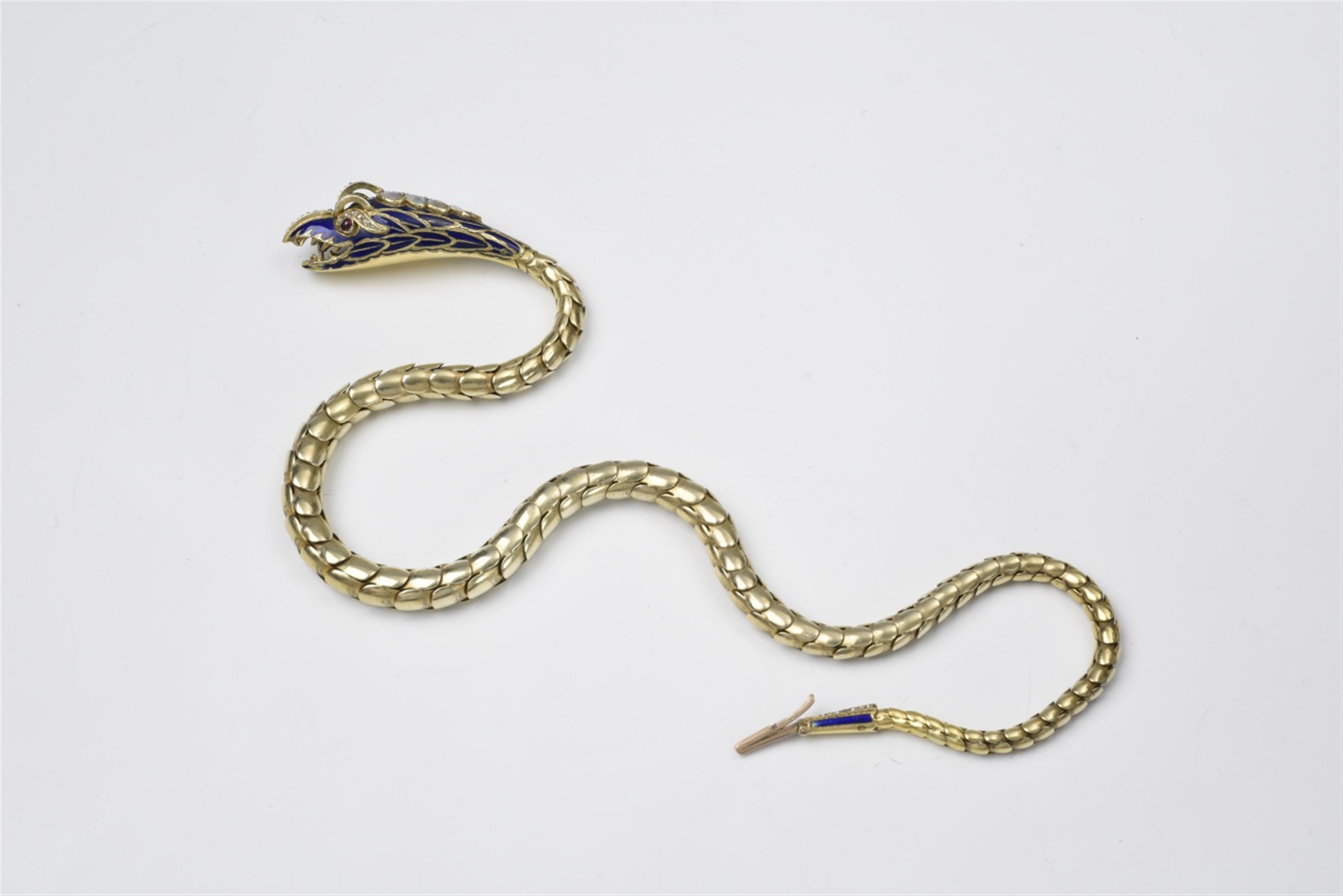 A Victorian 18k gold snake collier - image-1