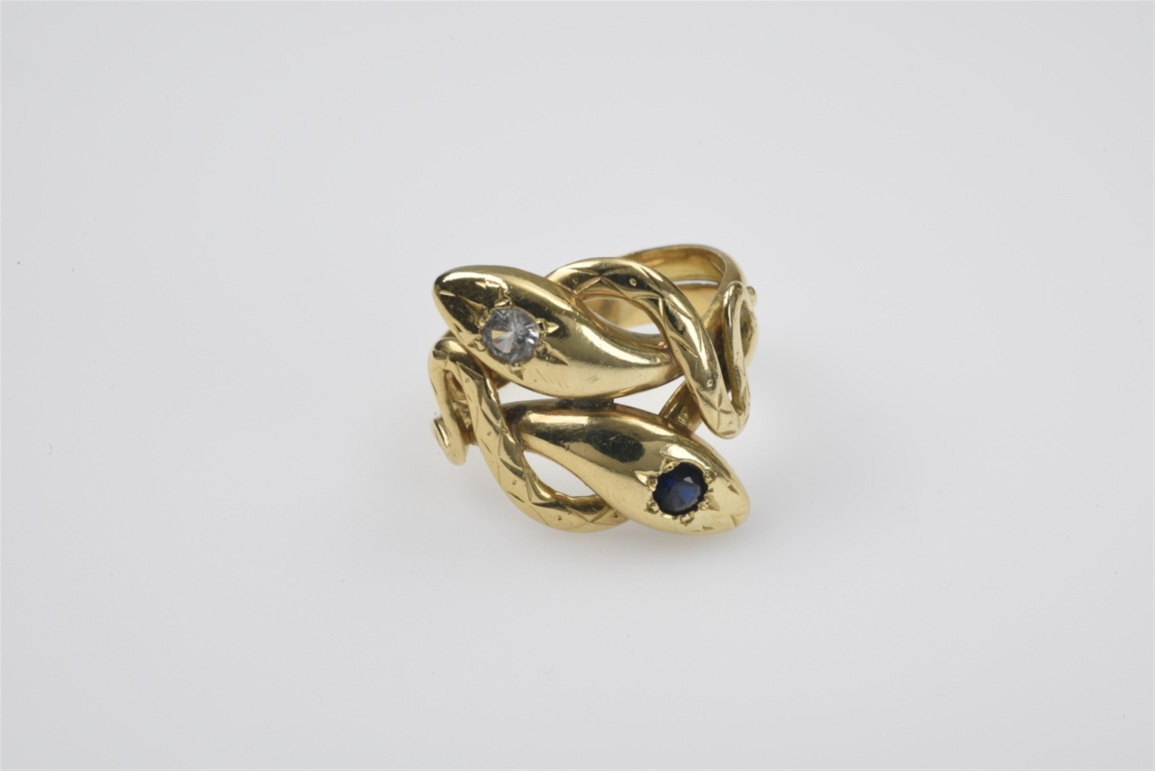A 14k gold snake ring - image-1