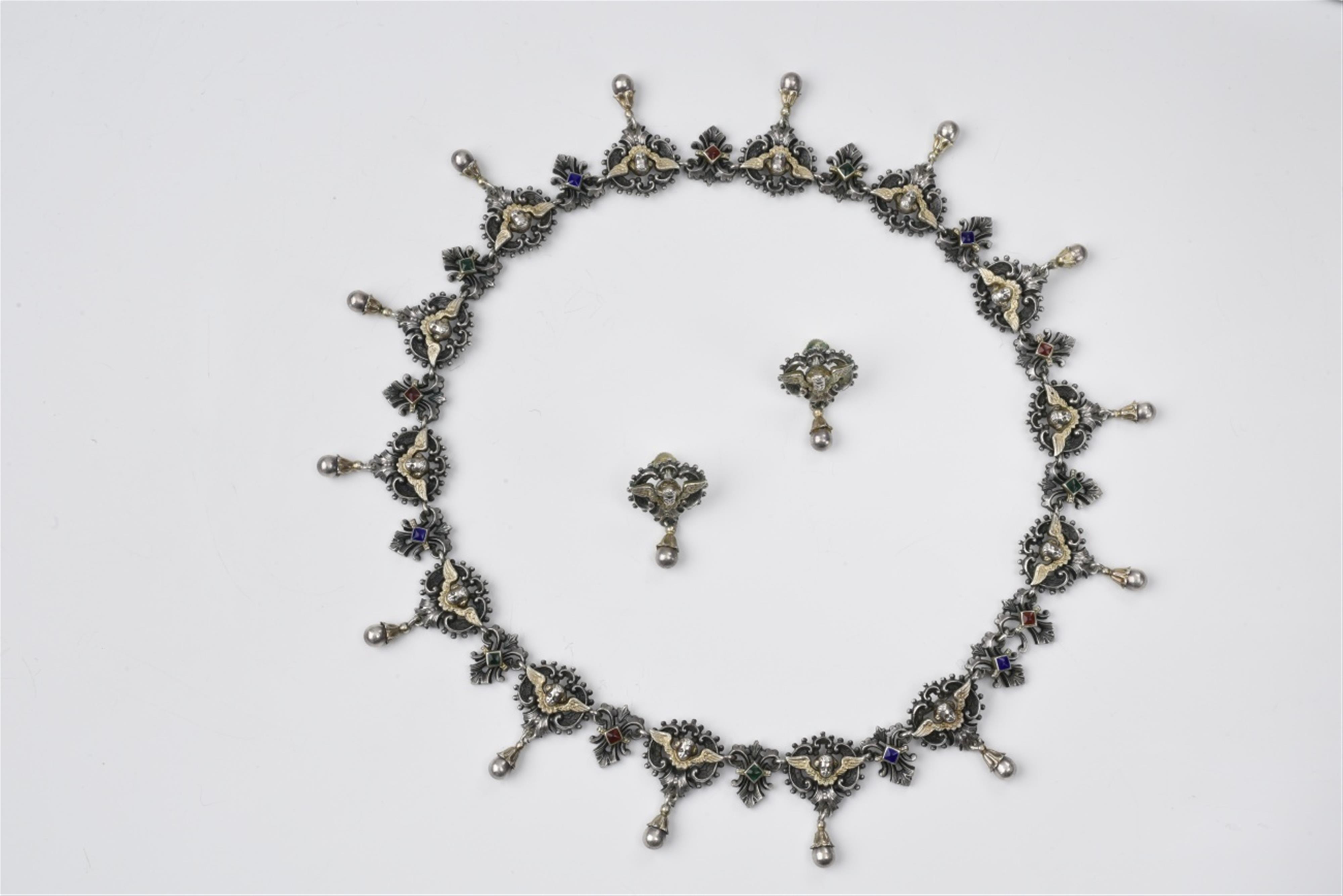 A silver Renaissance Revival fringed collier - image-1
