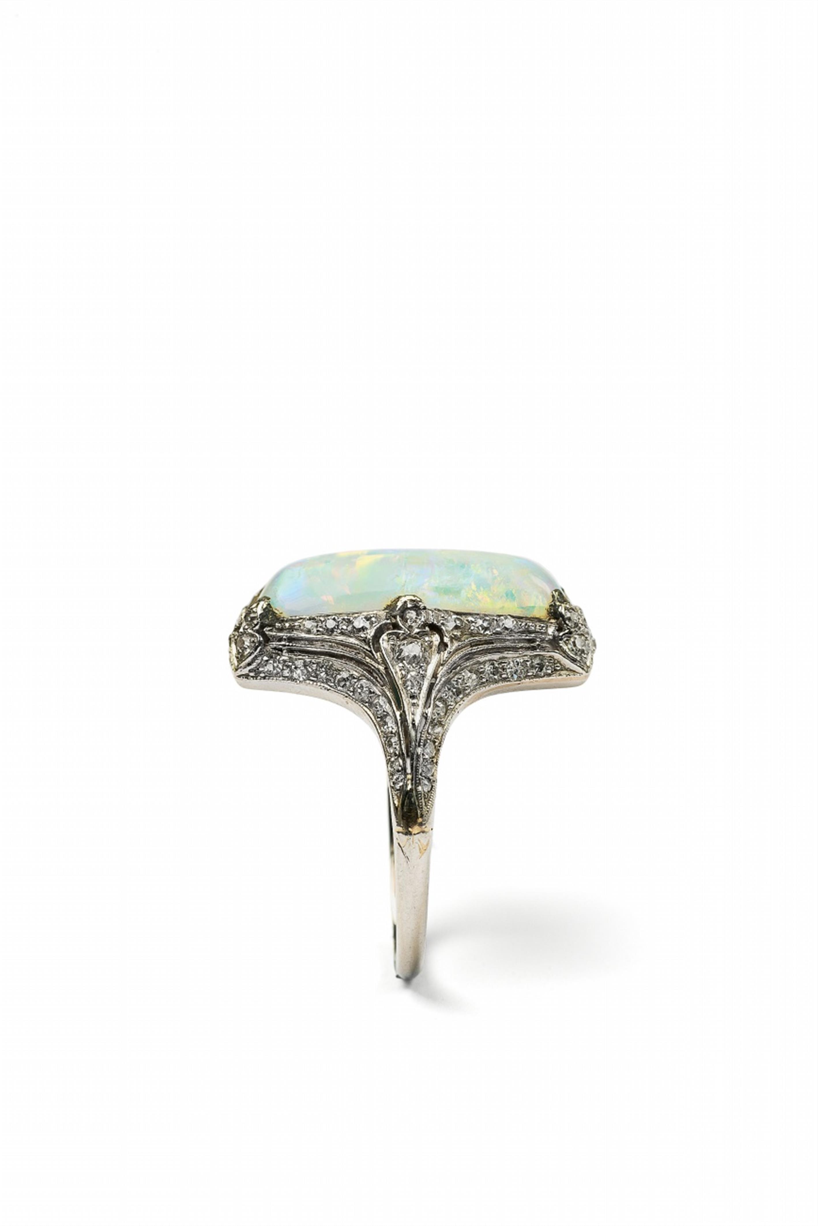 A Belle Epoque platinum and opal ring - image-2