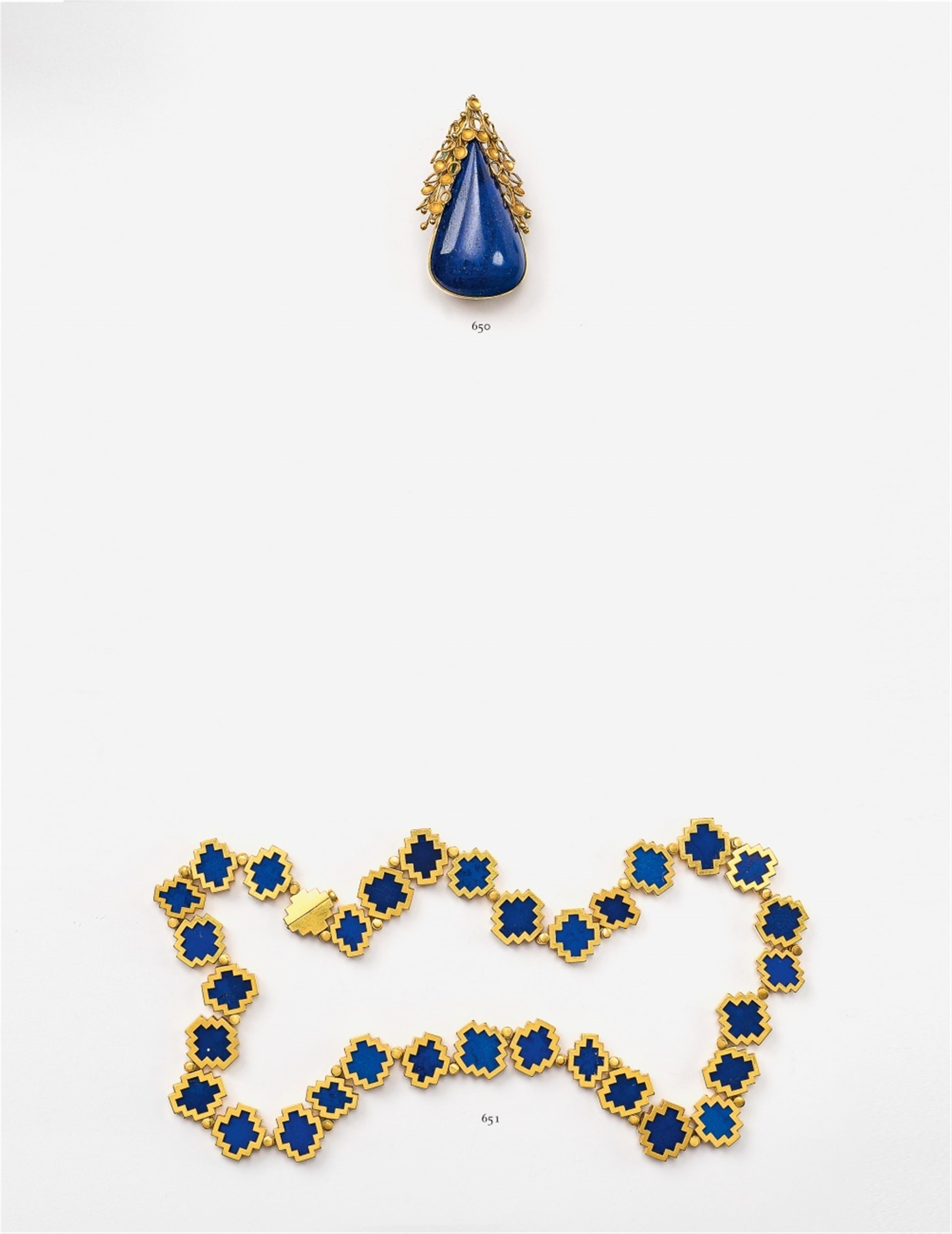 A 21k gold and lapis lazuli collier - image-2