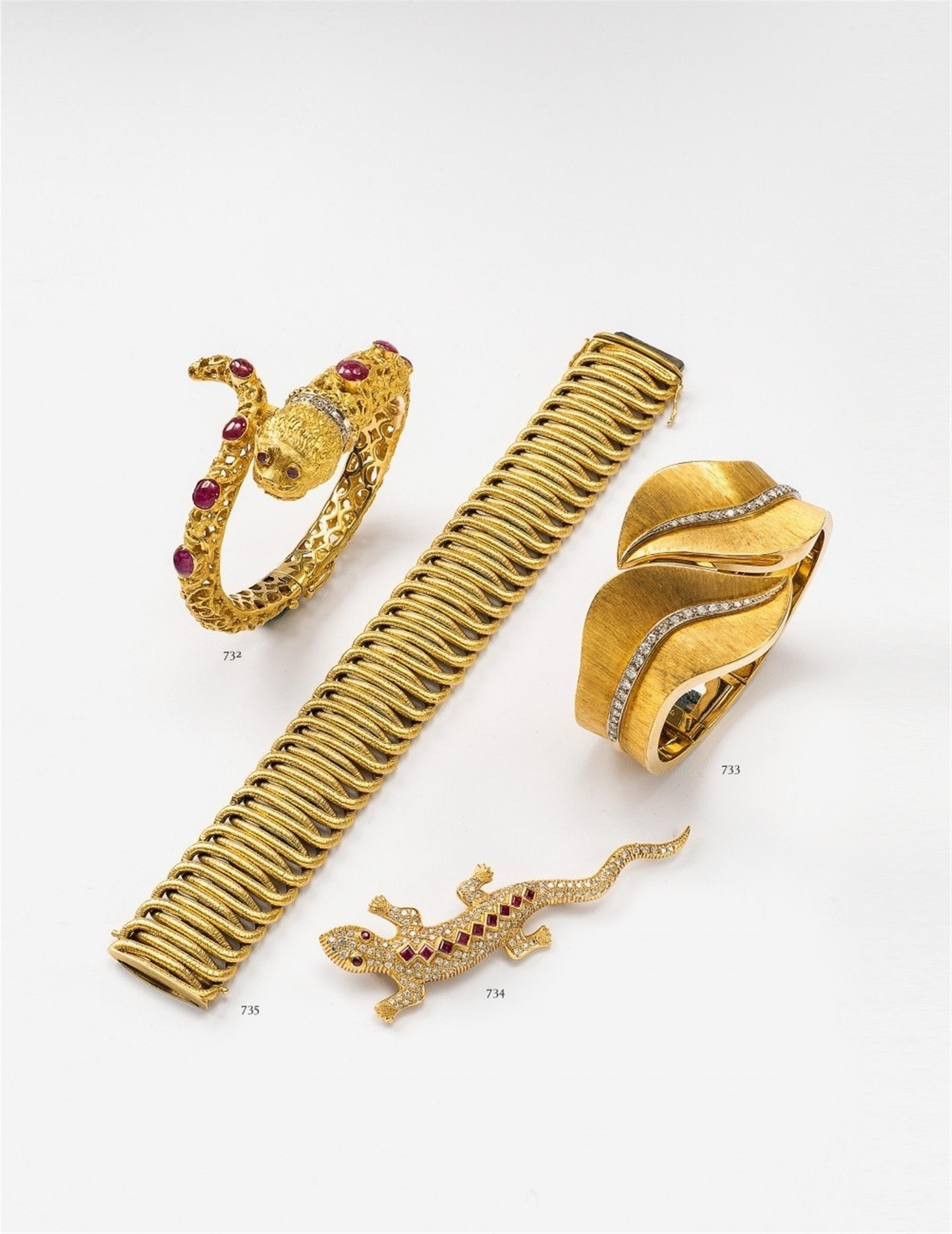 An 18k gold and diamond cuff bangle - image-2