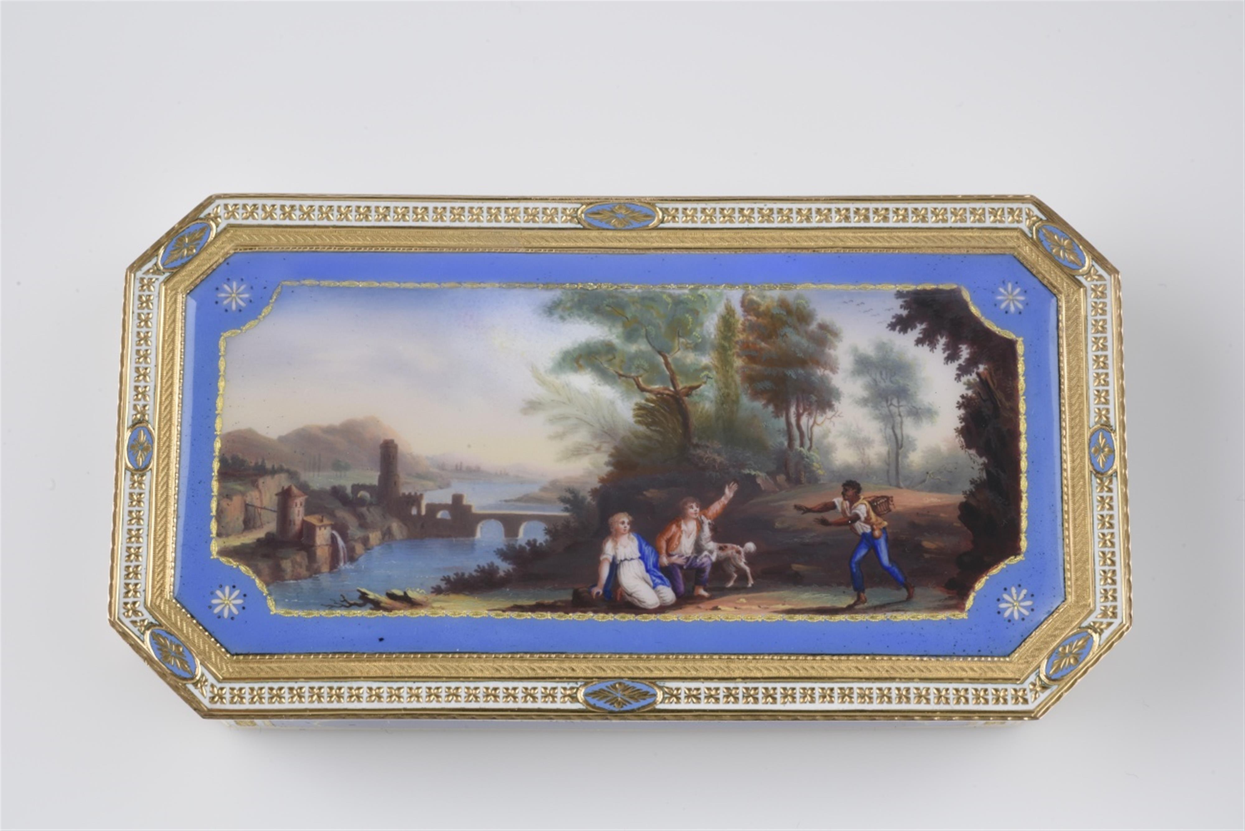 A Swiss enamelled gold snuff box - image-1