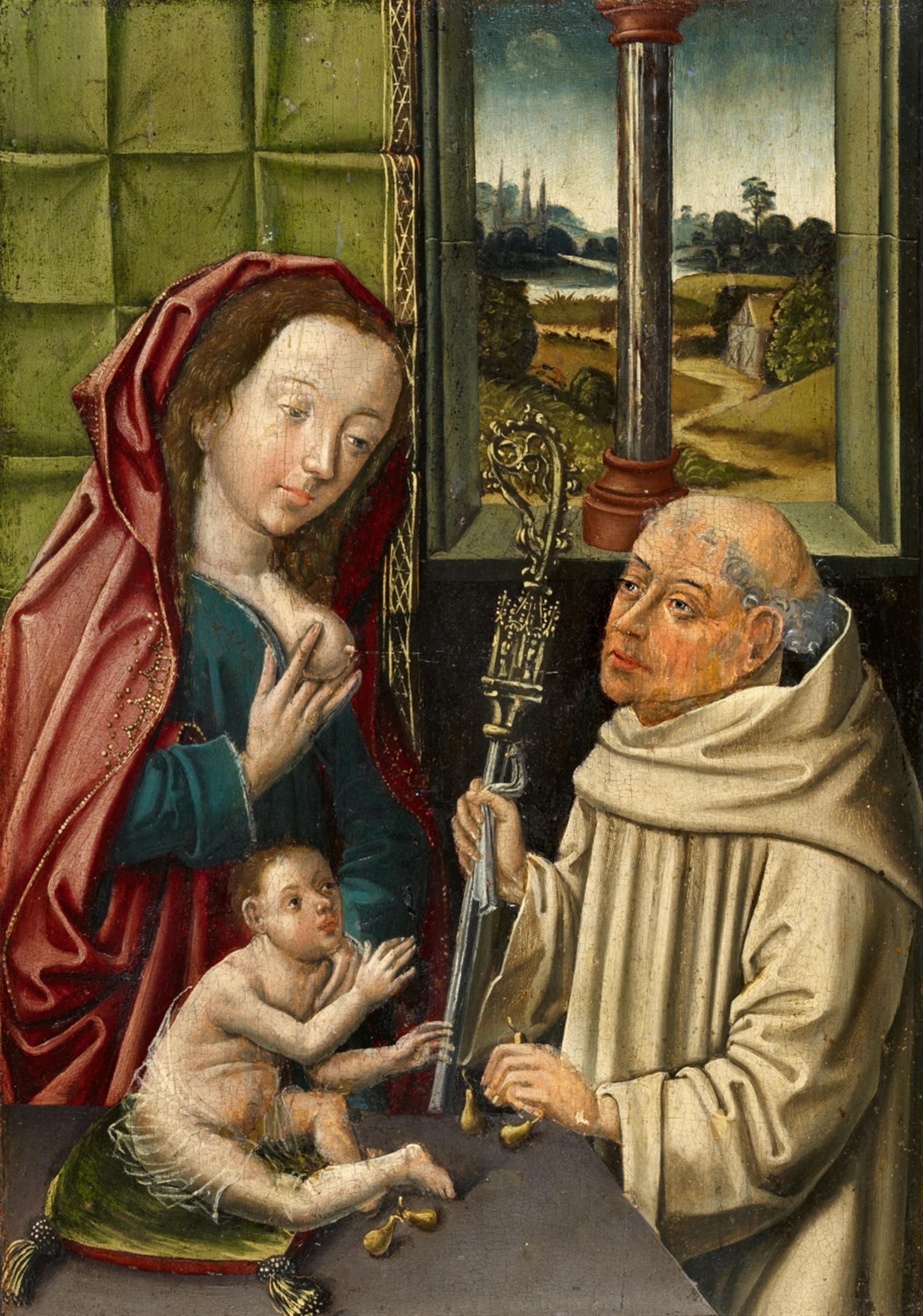 Master of the Life of the Virgin - Madonna with Child and St. Bernard of Clairvaux - image-1
