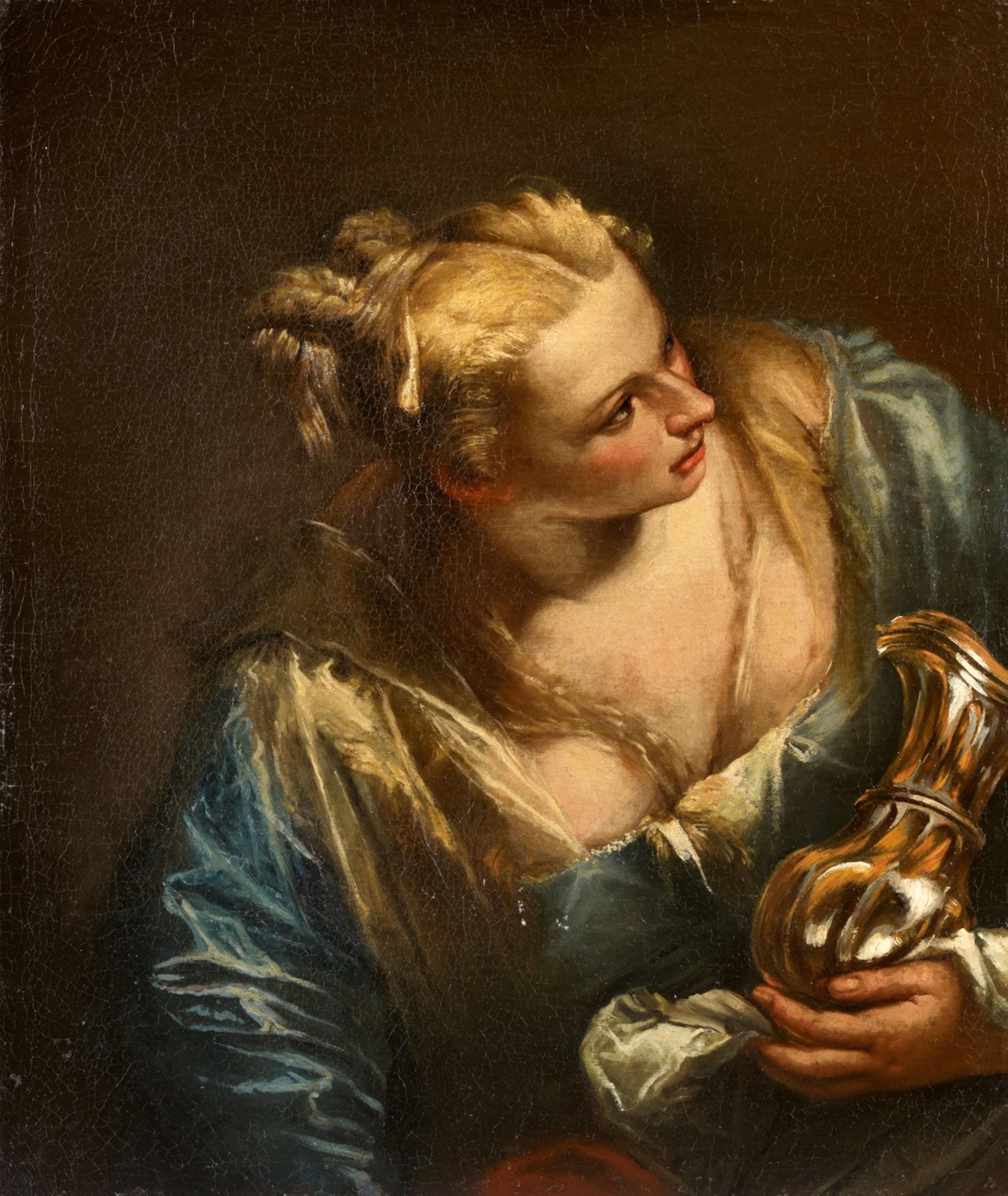 Venetian School circa 1600 - Young Woman with a Silver Pitcher - image-1