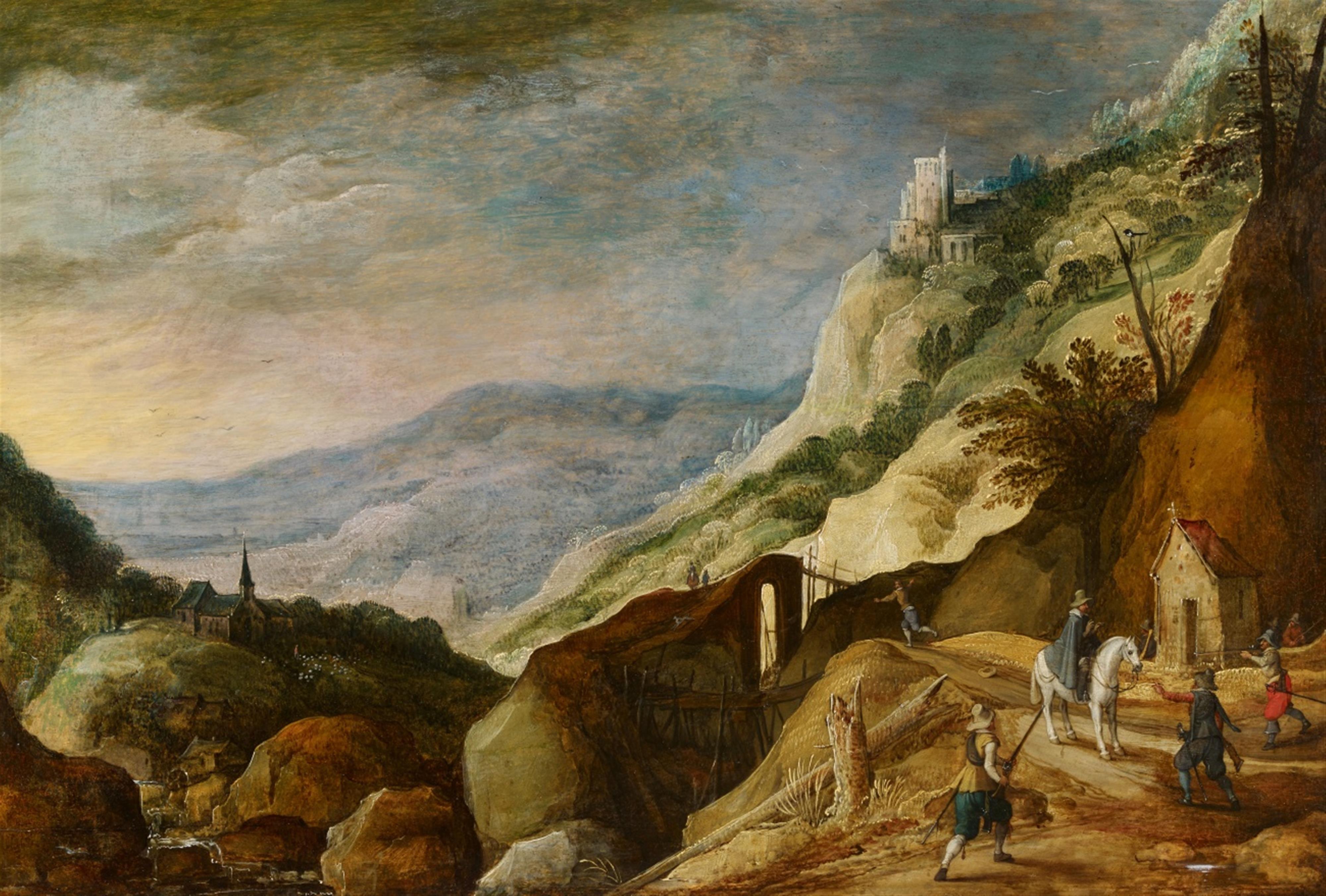 Joos de Momper - Mountainous Landscape with a Robbery - image-1