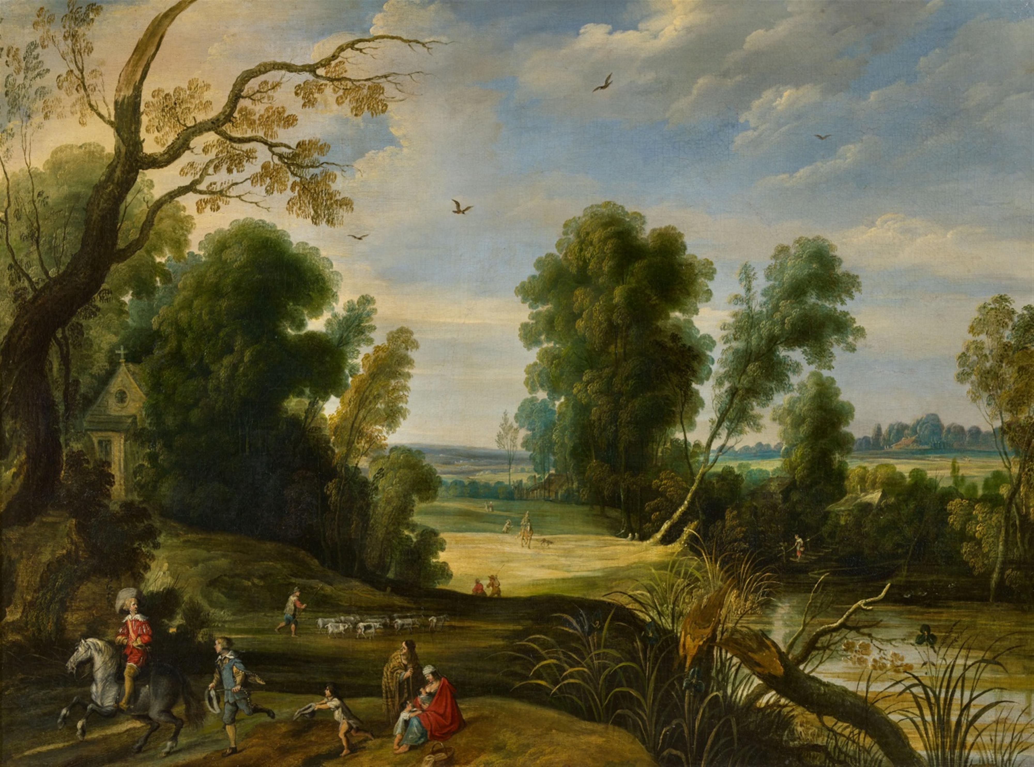 Jan Wildens - Weite Landschaft mit Hirten und einem Reiter - image-1