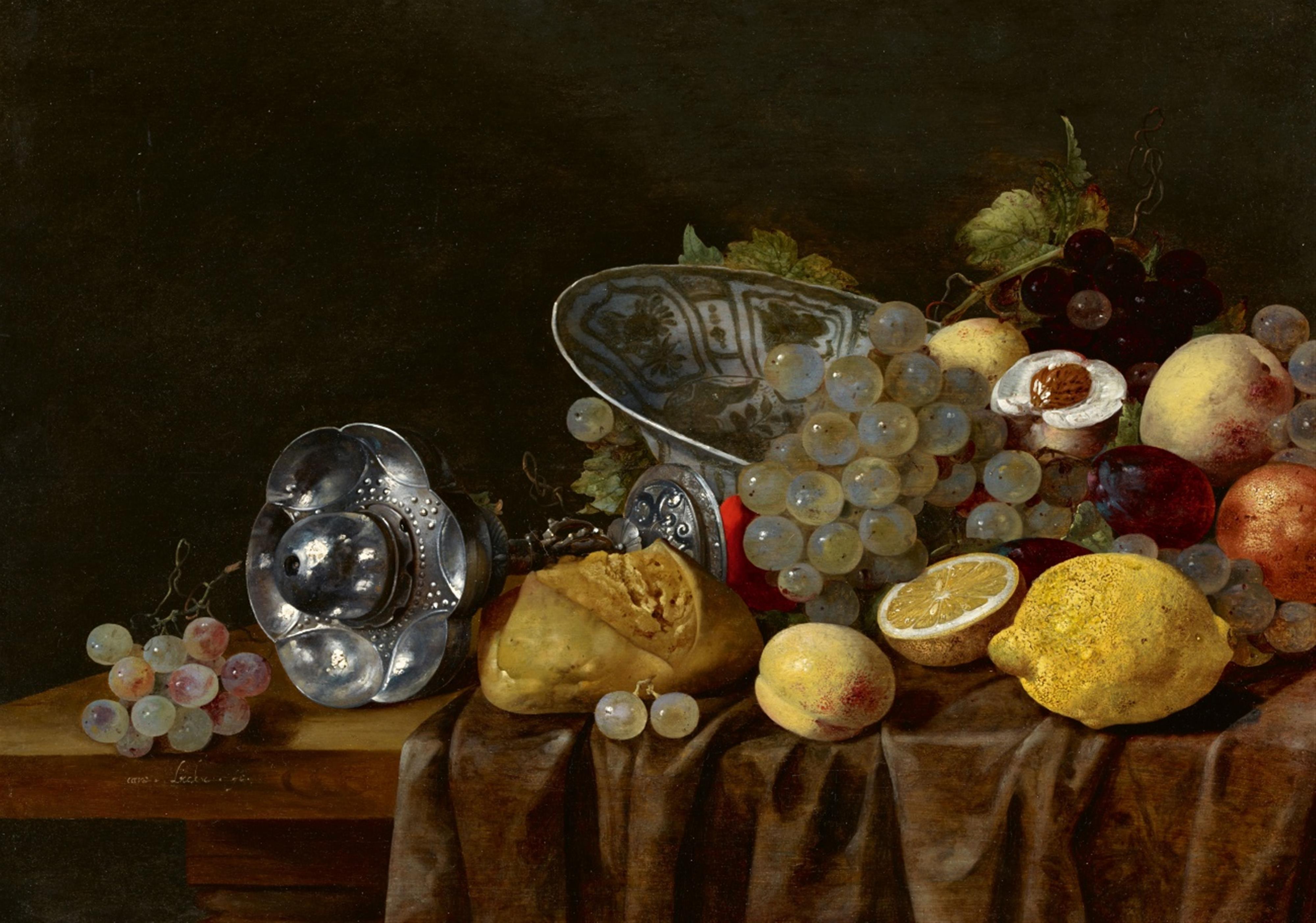 Christiaan Luycks - Still Life with a Silver Chalice, Wanli Bowl, and Fruit - image-1