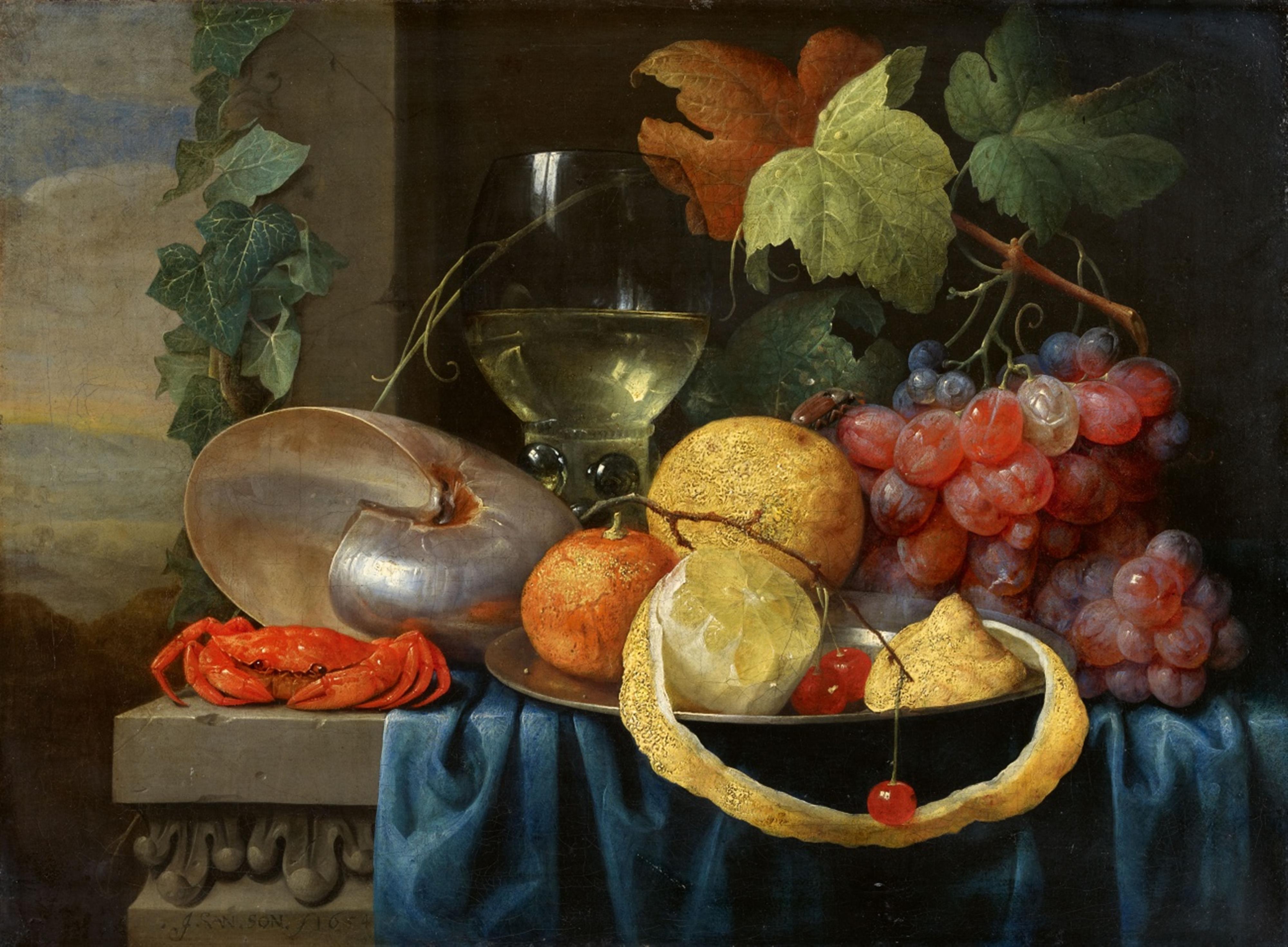 Joris van Son - Früchtestillleben mit Nautiluspokal - image-1
