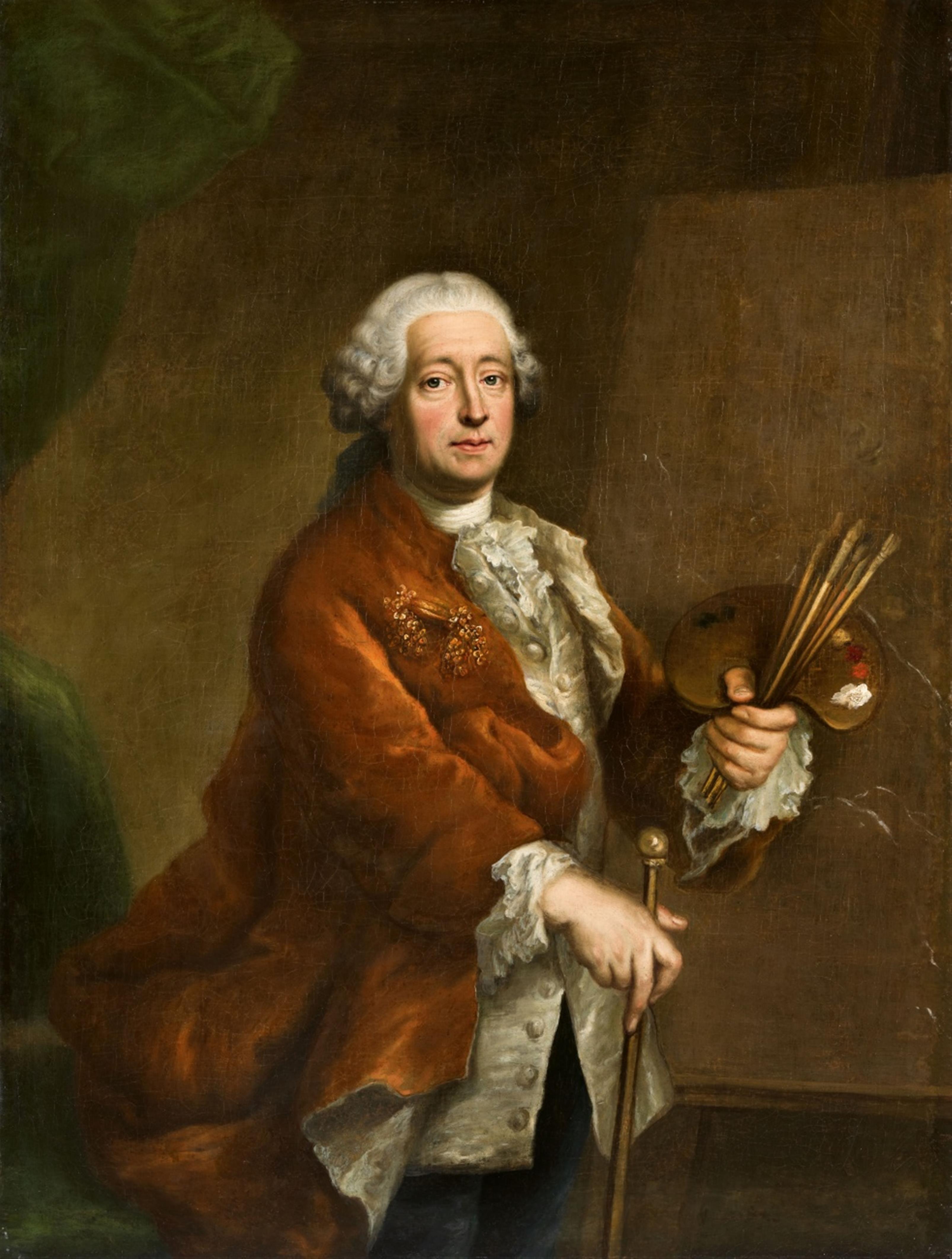German School 18th century - Self Portrait with Palette and Maulstick - image-1