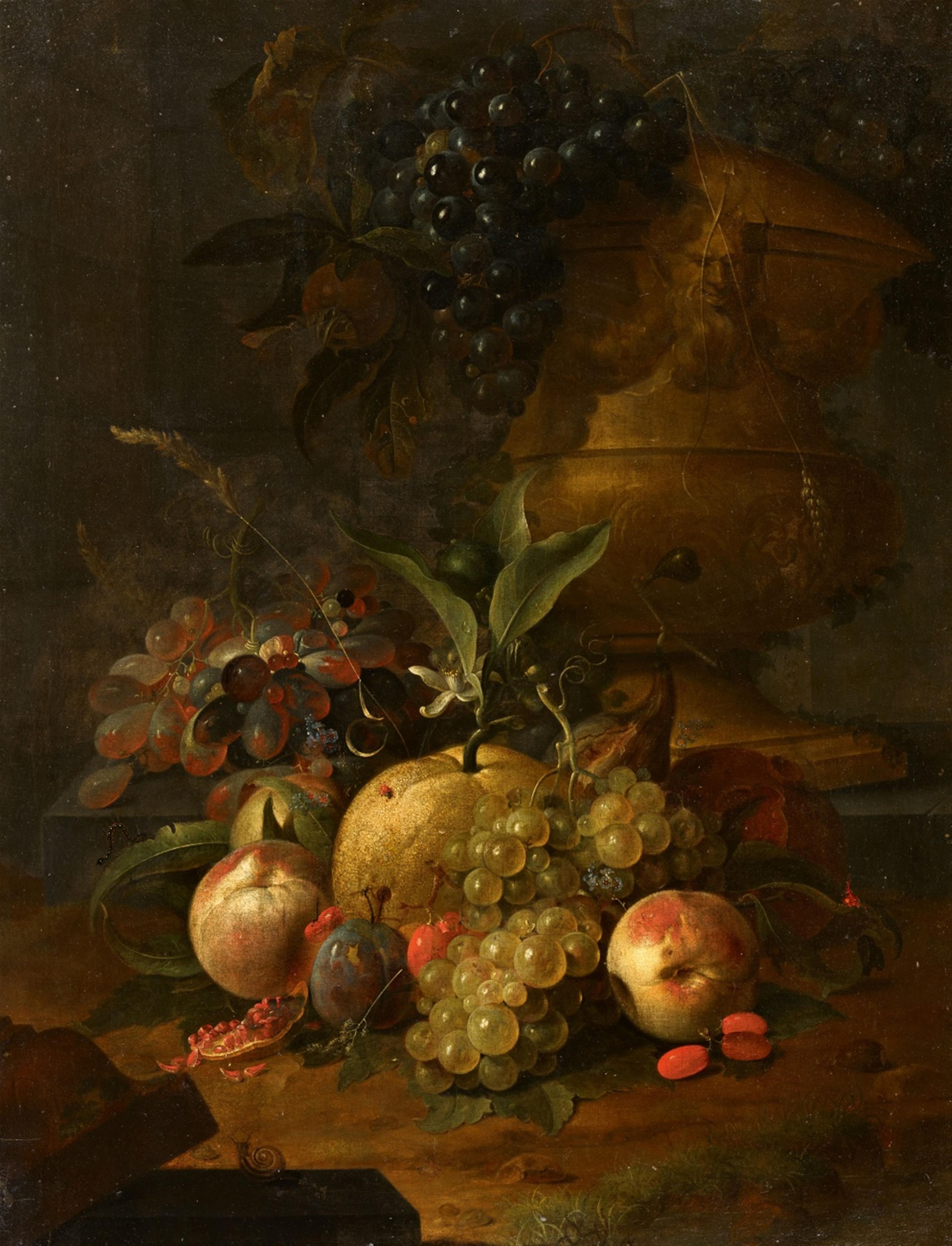 Coenraet Roepel - Früchtestillleben vor einer Steinvase - image-1