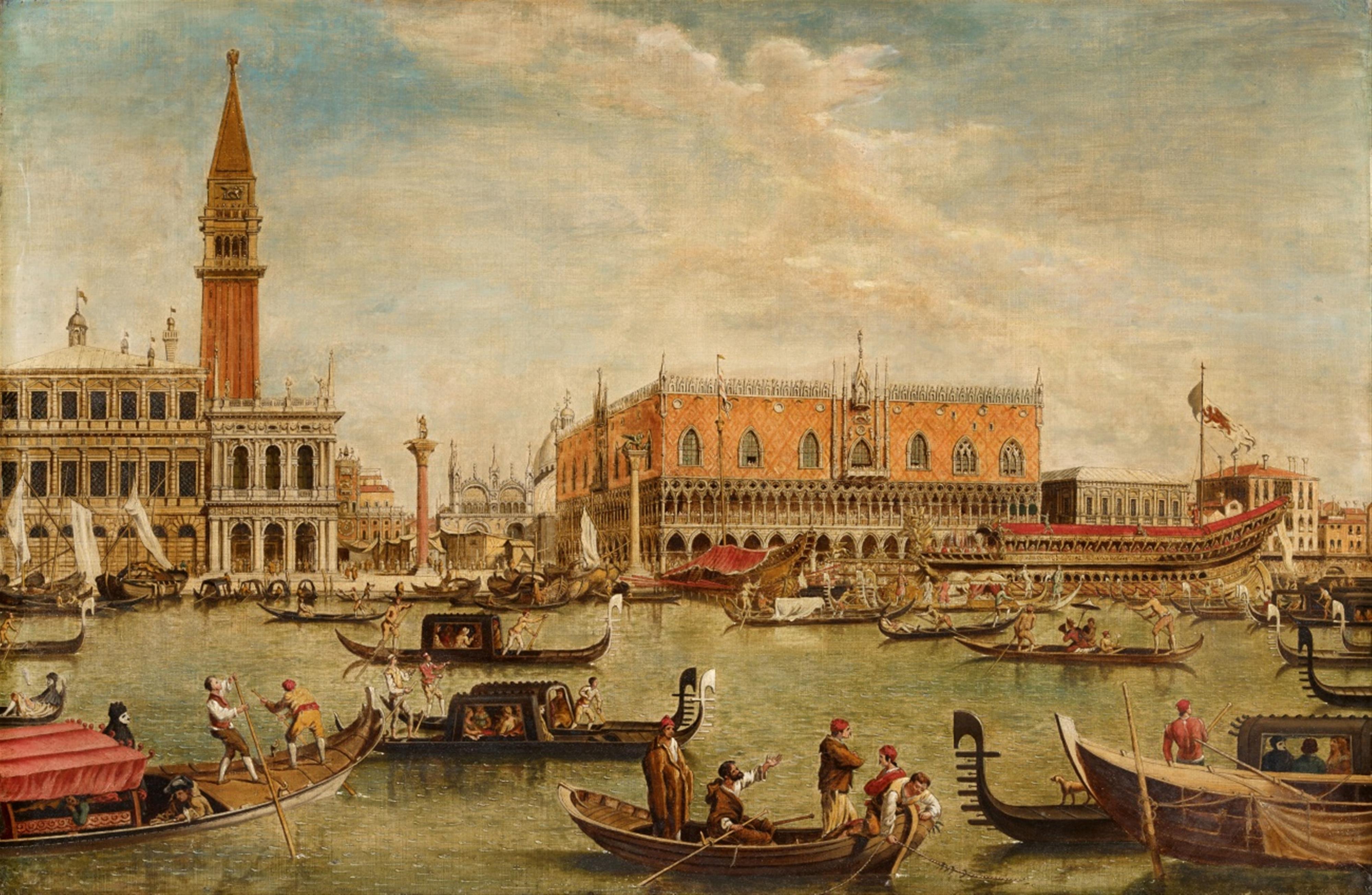 Italian School circa 1800 - Venetian Veduta with the Bucintoro on Ascension Day - image-1