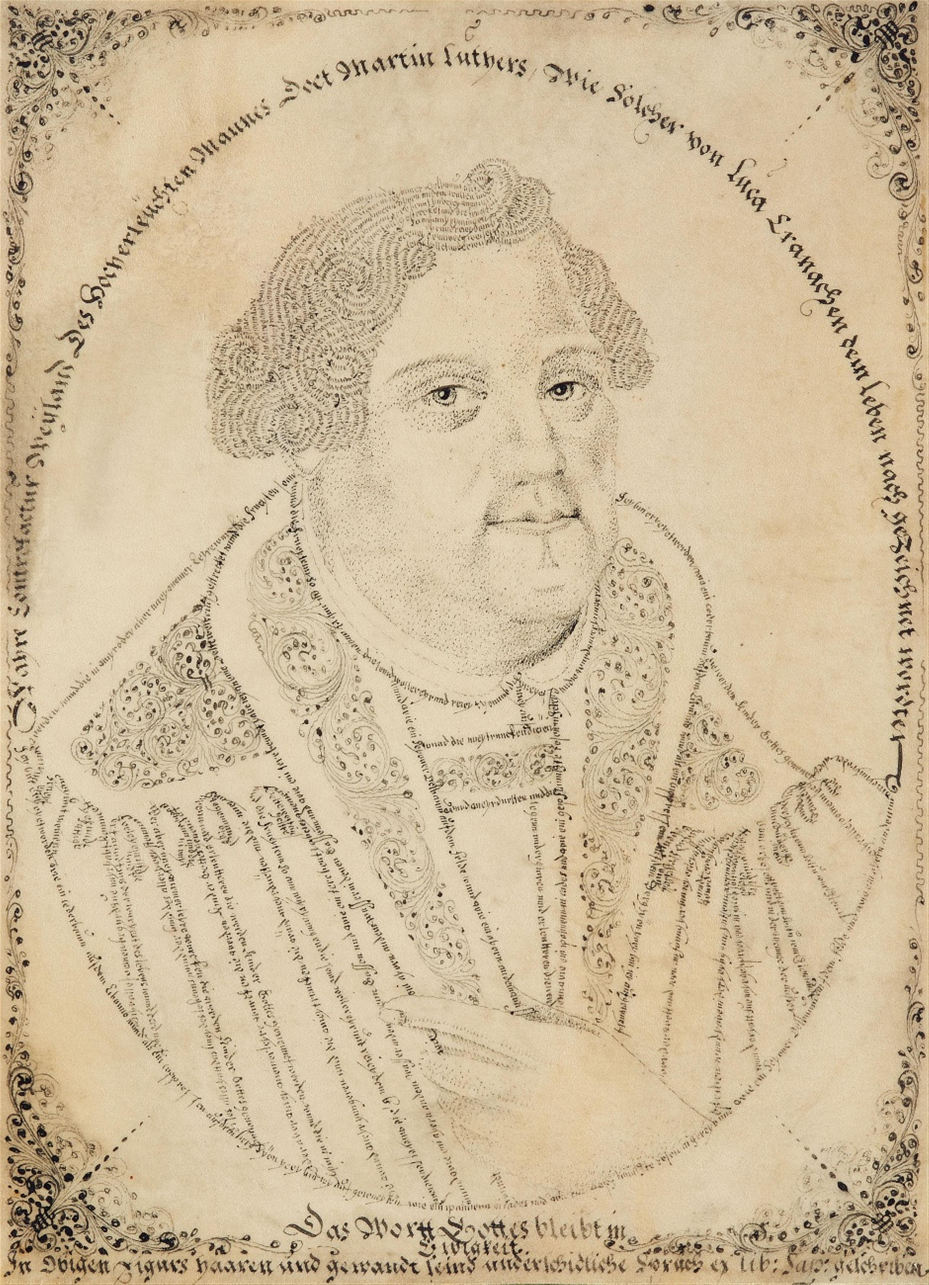 Johann Michael Püchler - Mikrographie mit der Darstellung Martin Luthers - image-1