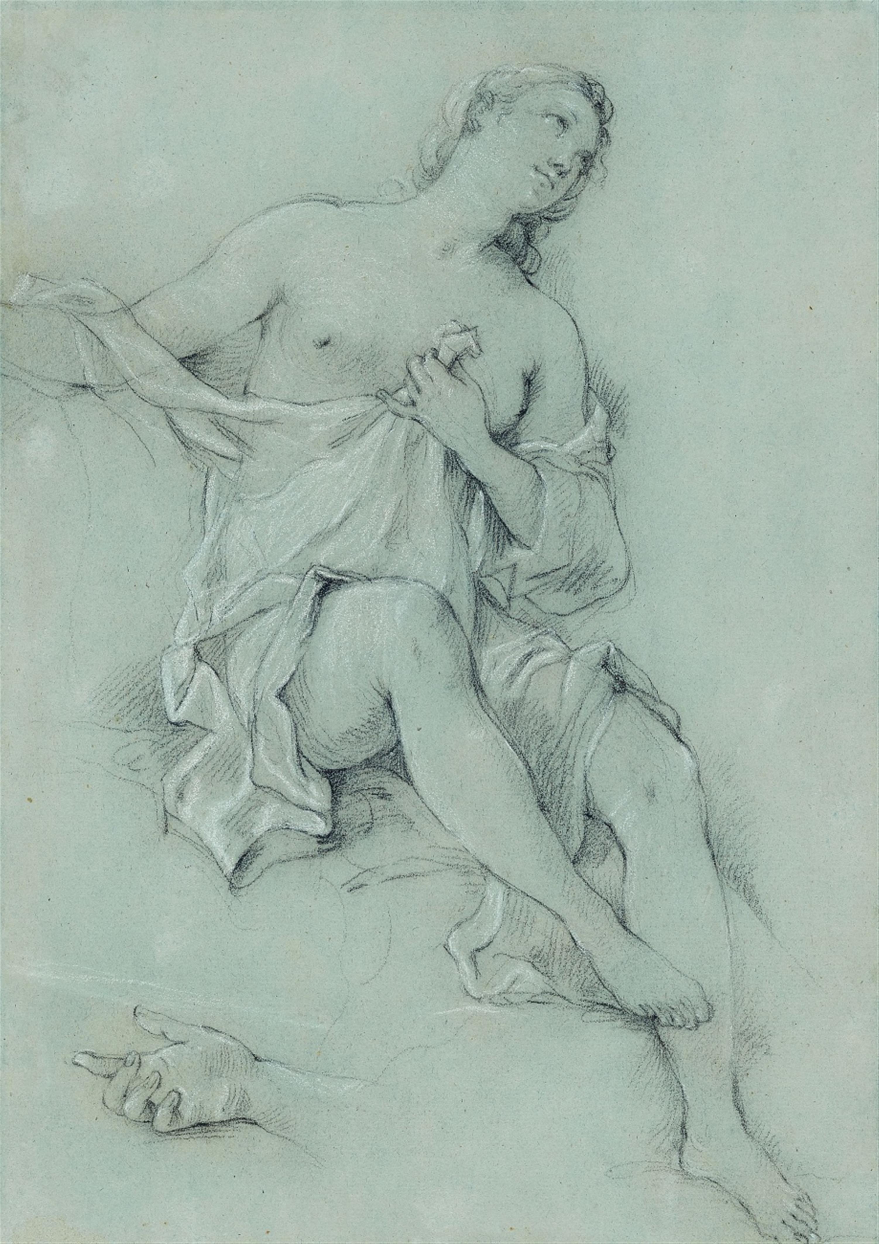 Charles Natoire - Study for the Painting "Venus à la Fontaine" - image-1