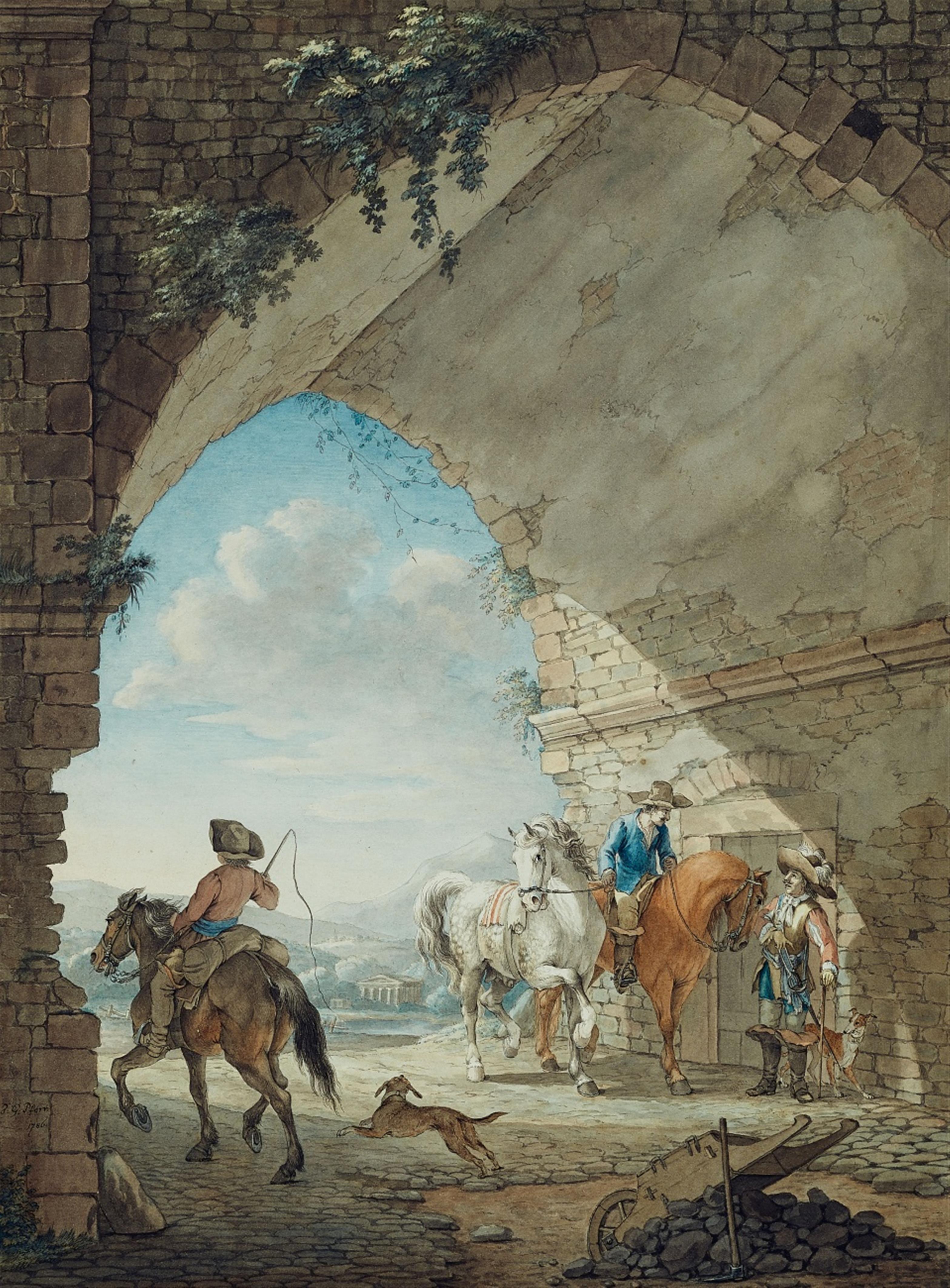 Johann Georg Pforr - Reiter unter einem Torbogen - image-1