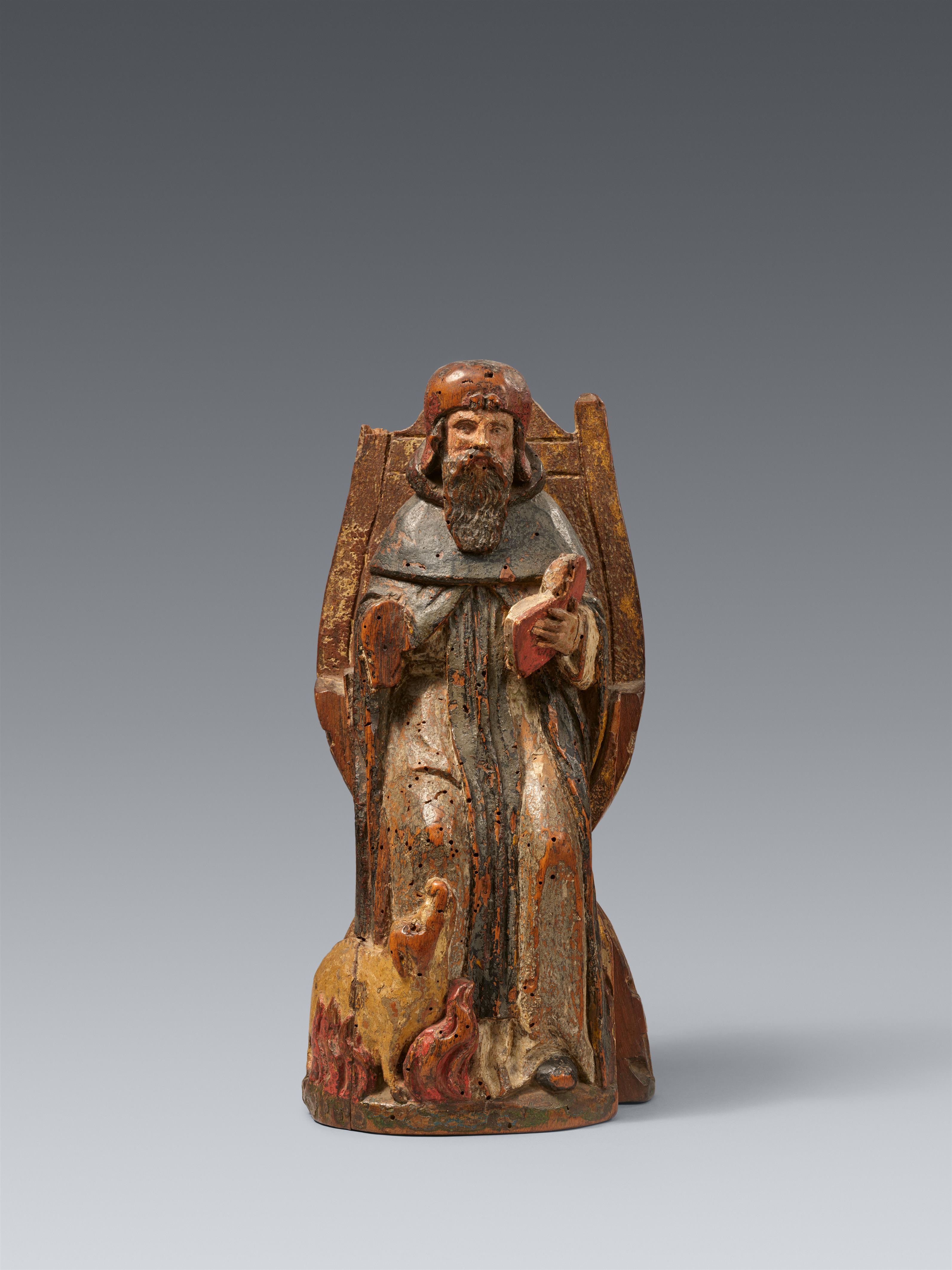 Probably West Germany 2nd half 15th century - A carved wooden figure of Saint Anthony, probably West German, second half 15th century - image-2