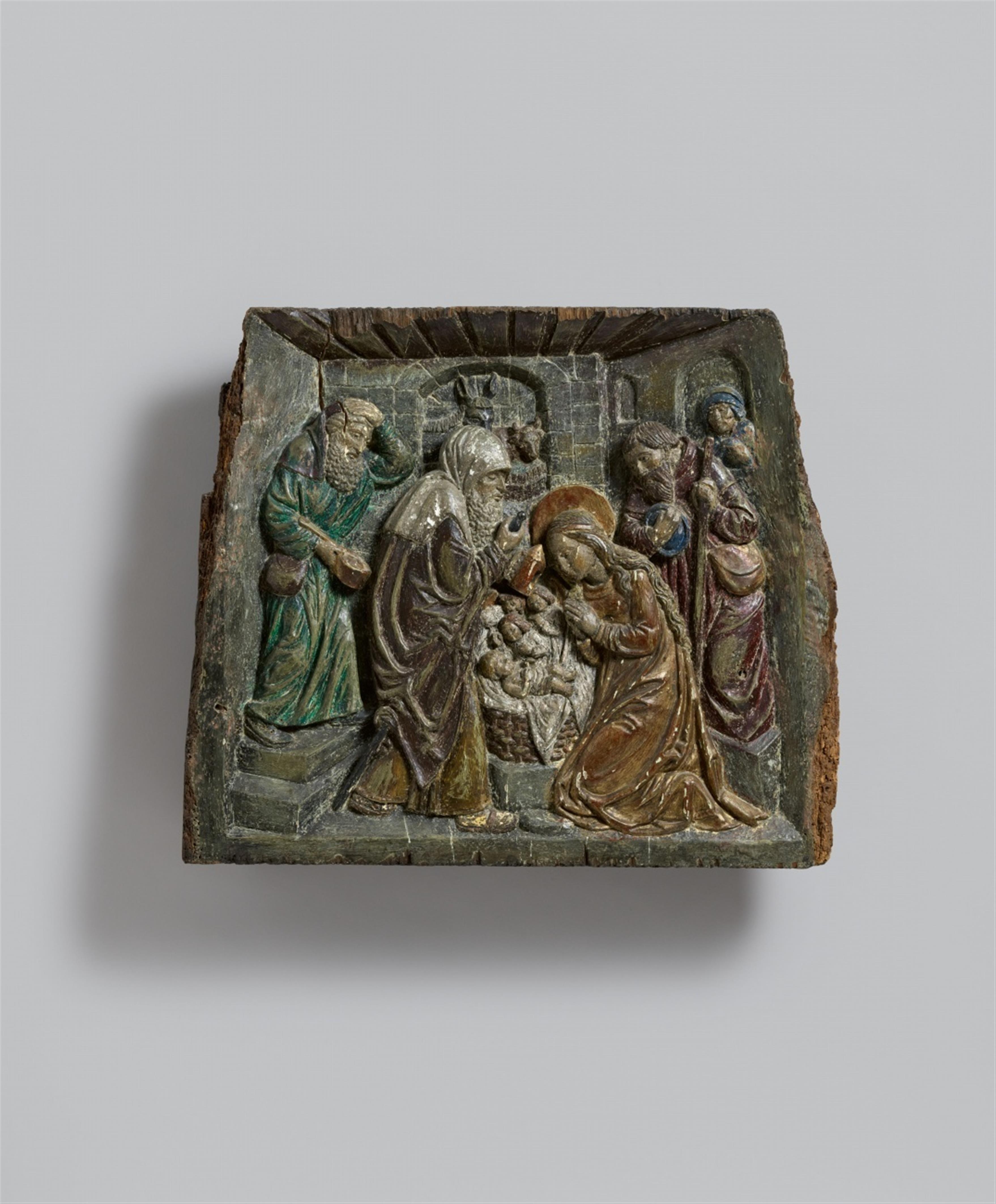 Franconia 2nd half 15th century - A Franconian wooden relief of the Nativity, 2nd half 15th century - image-1