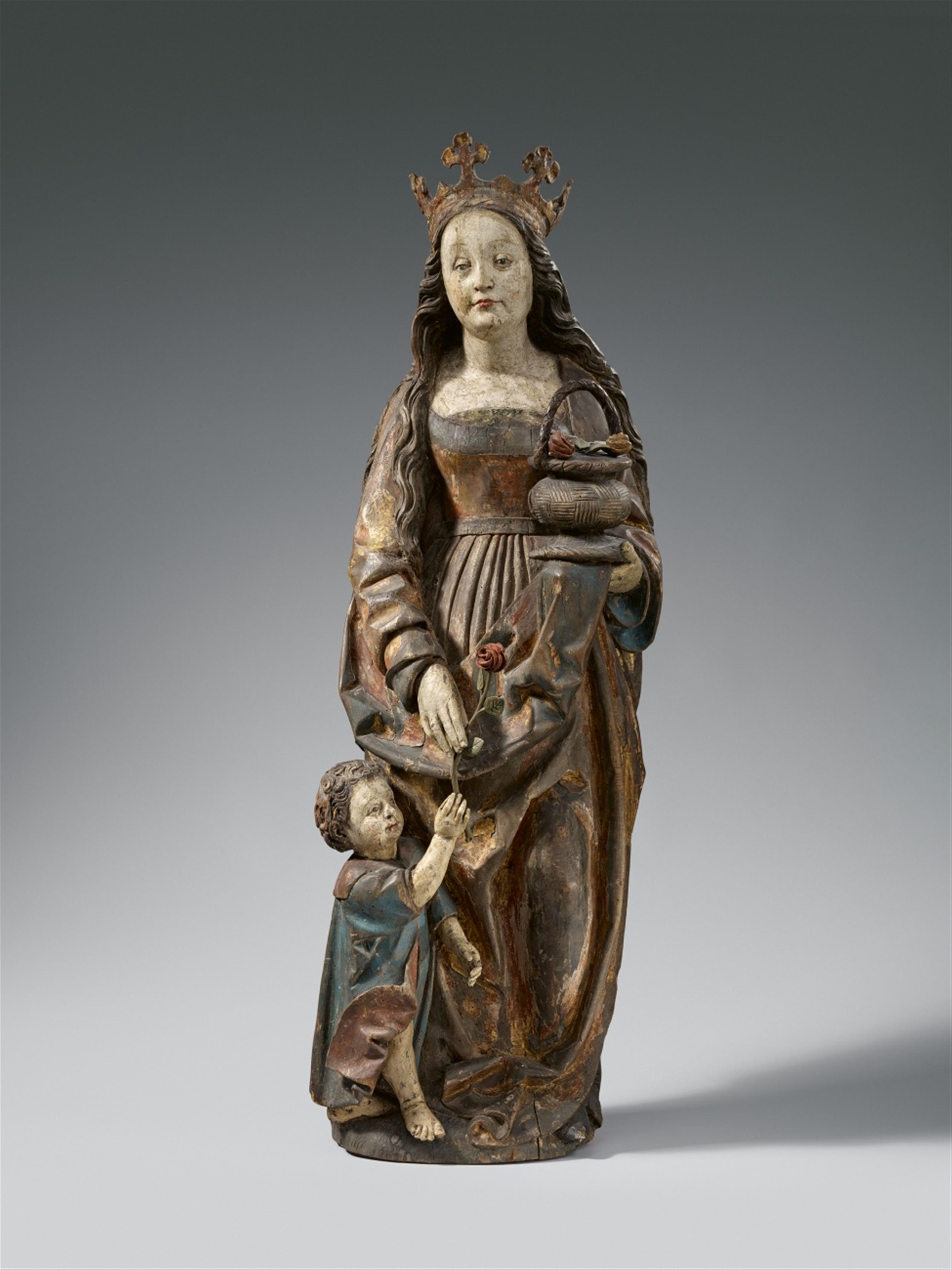 Probably Swabia late 15th century - A late 15th century wooden figure of Saint Dorothy, probably Swabia - image-1