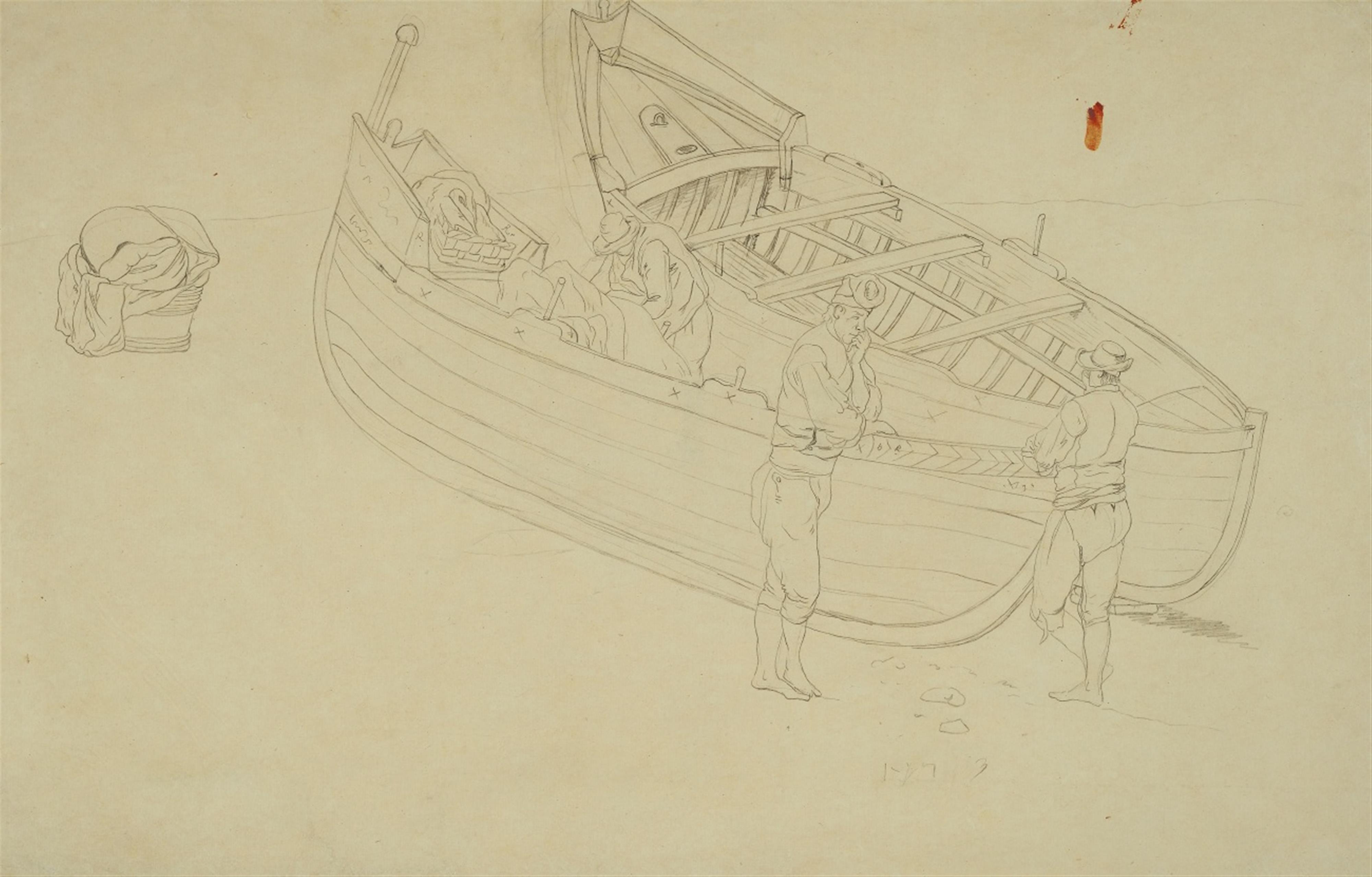 Jacob Philipp Hackert - Study with Fishermen and Boats - image-1