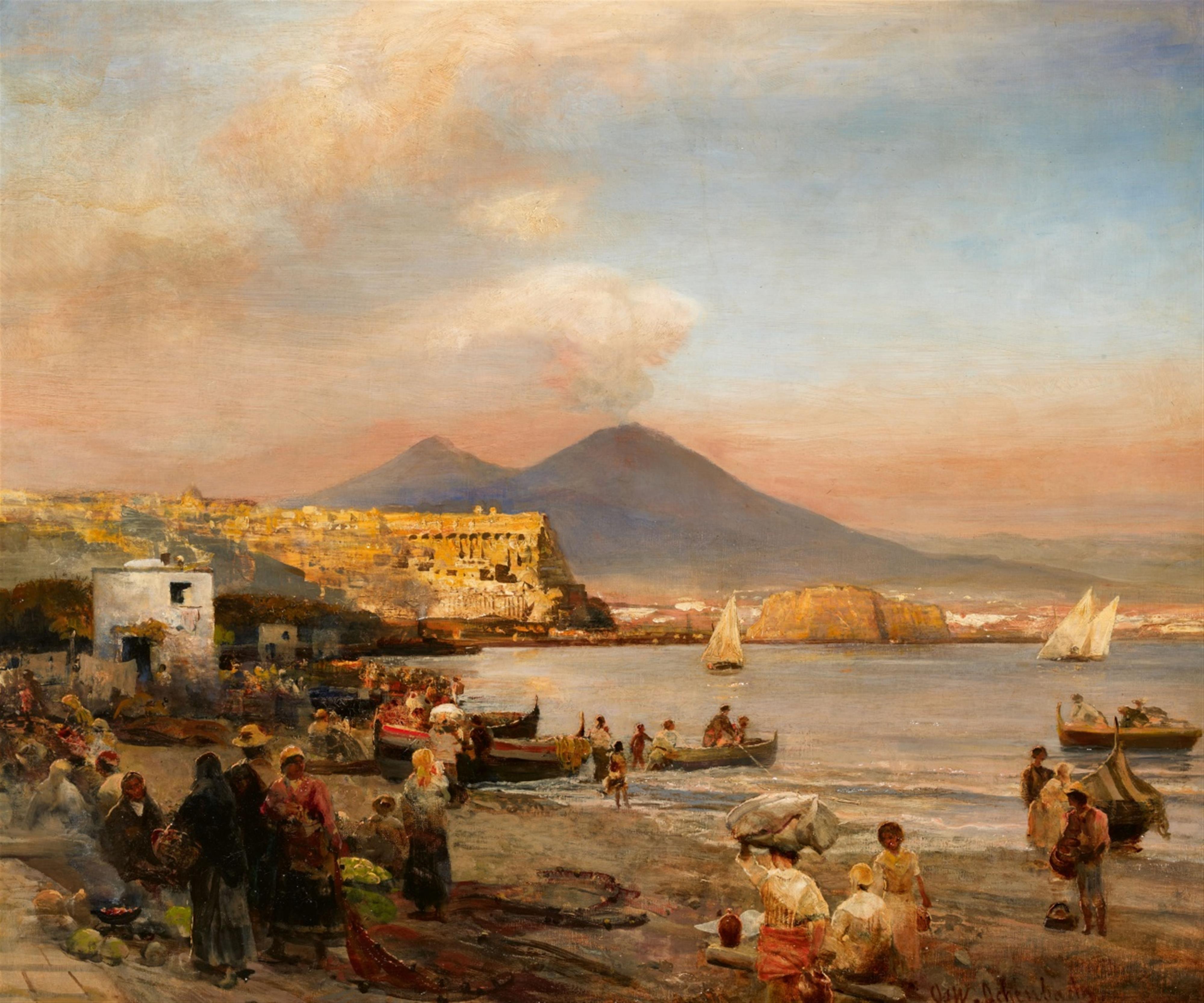 Oswald Achenbach - View of Naples with Mount Vesuvius - image-1