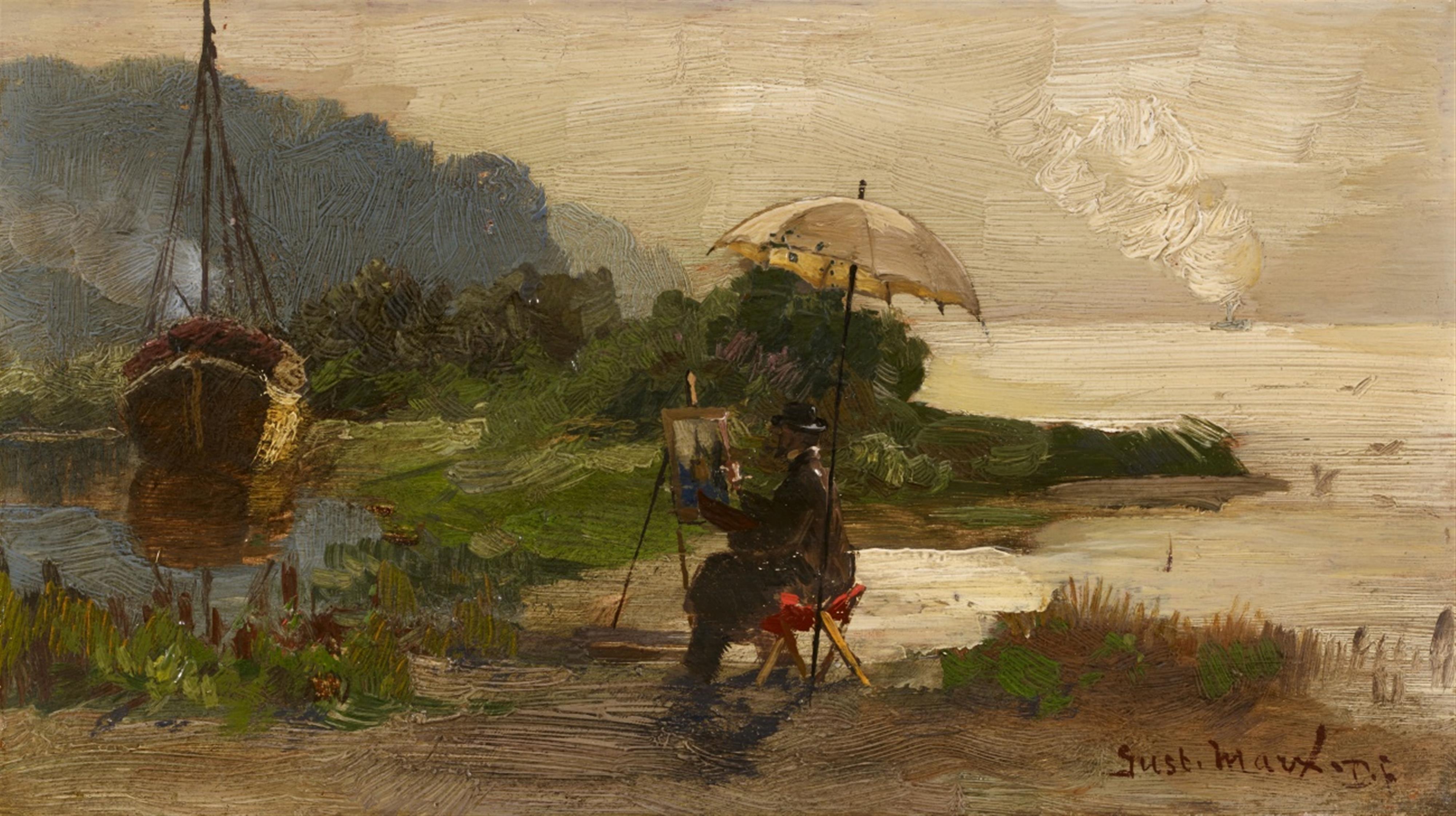 Gustav Marx - Landscape Painter at his Easel - image-1