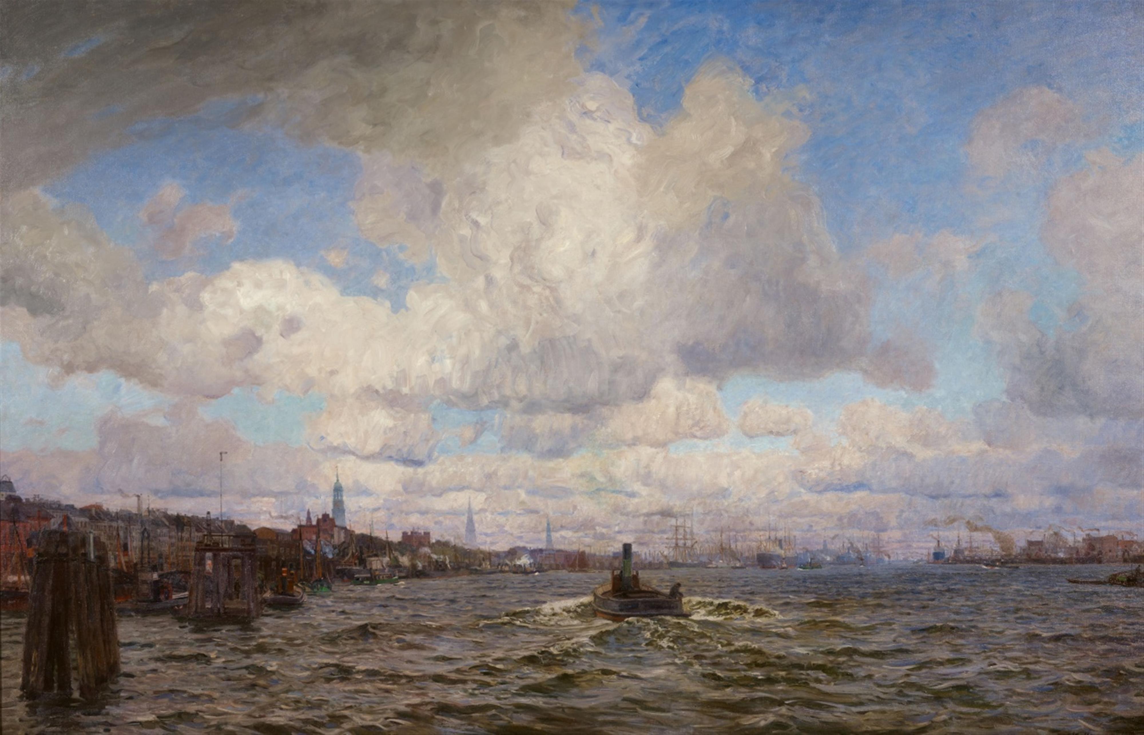 Friedrich Kallmorgen - View of Hamburg Harbour - image-1