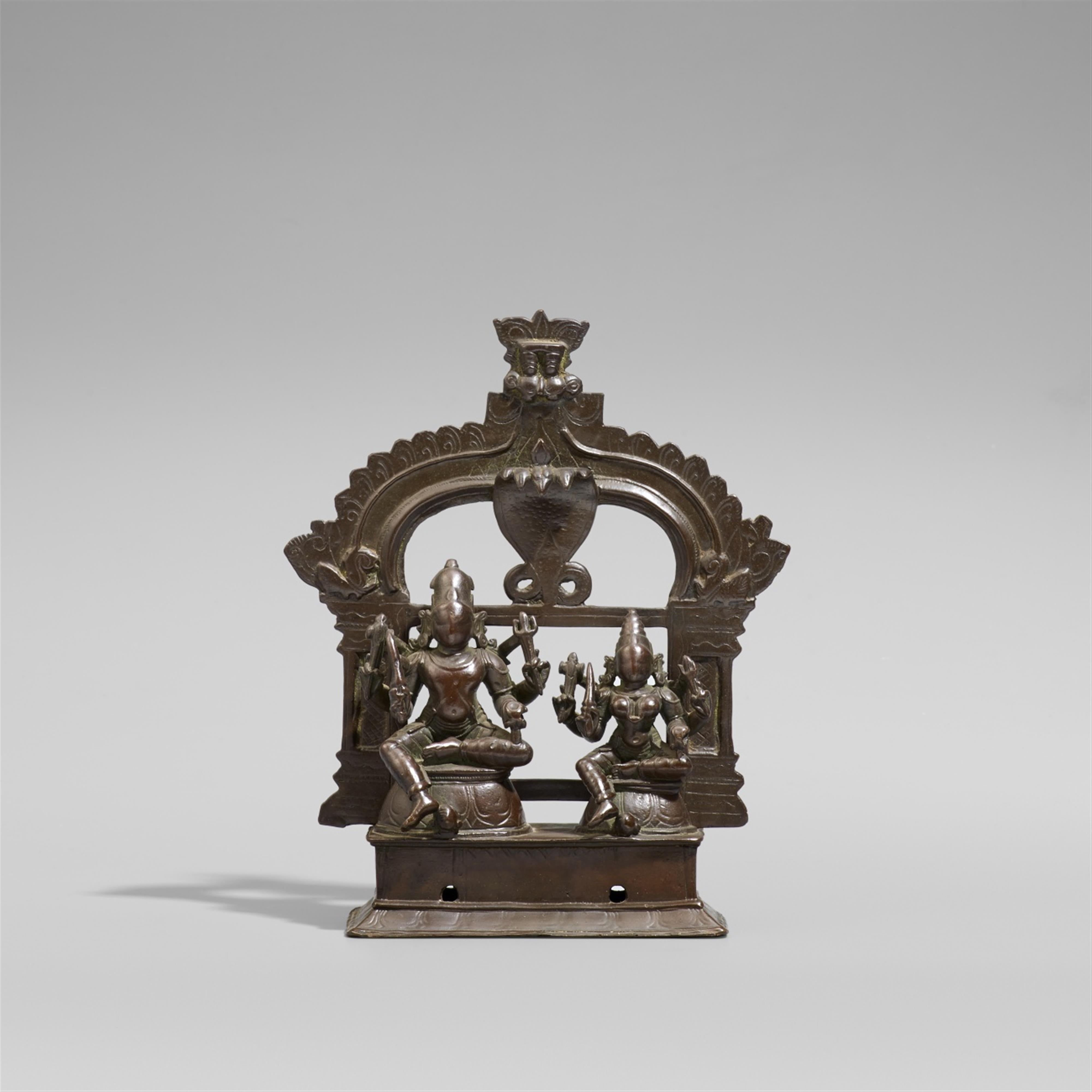 A South Indian copper alloy Shiva altar. 17th/19th century - image-1