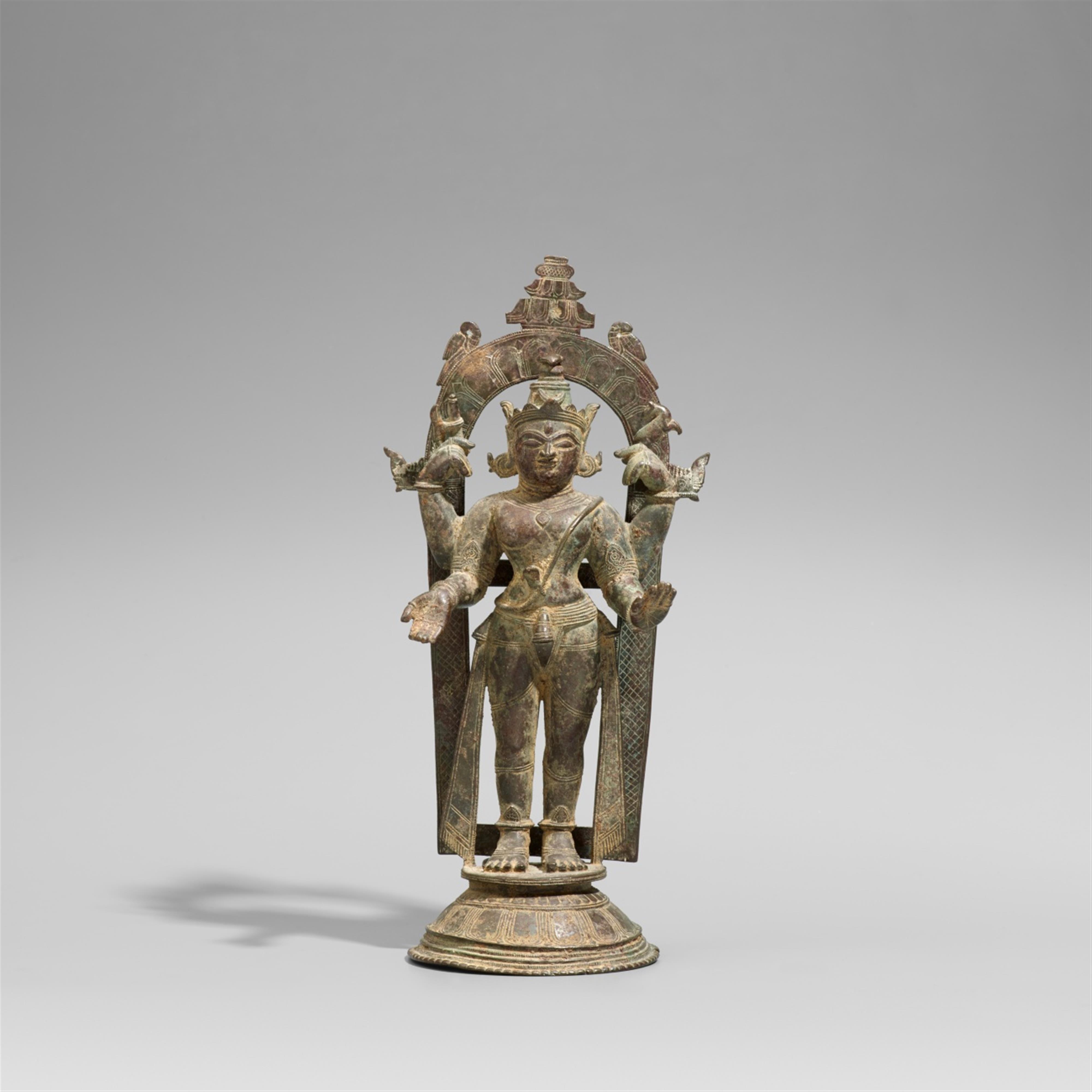 Figur eines vierarmigen Shiva. Bronze. Ostindien 17./19. Jh. - image-1