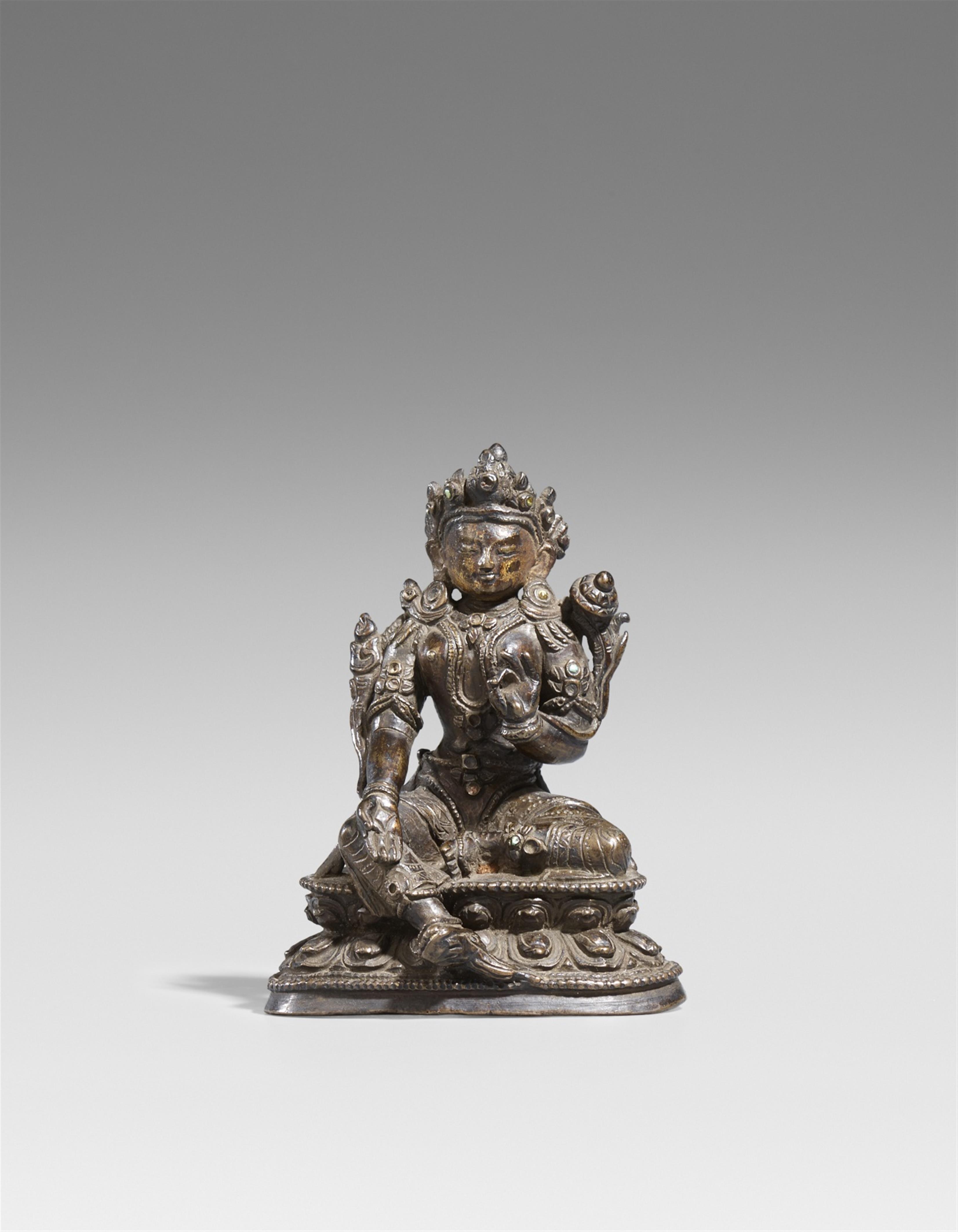 A Nepalese copper alloy figure of the Green Tara. 18th century - image-1