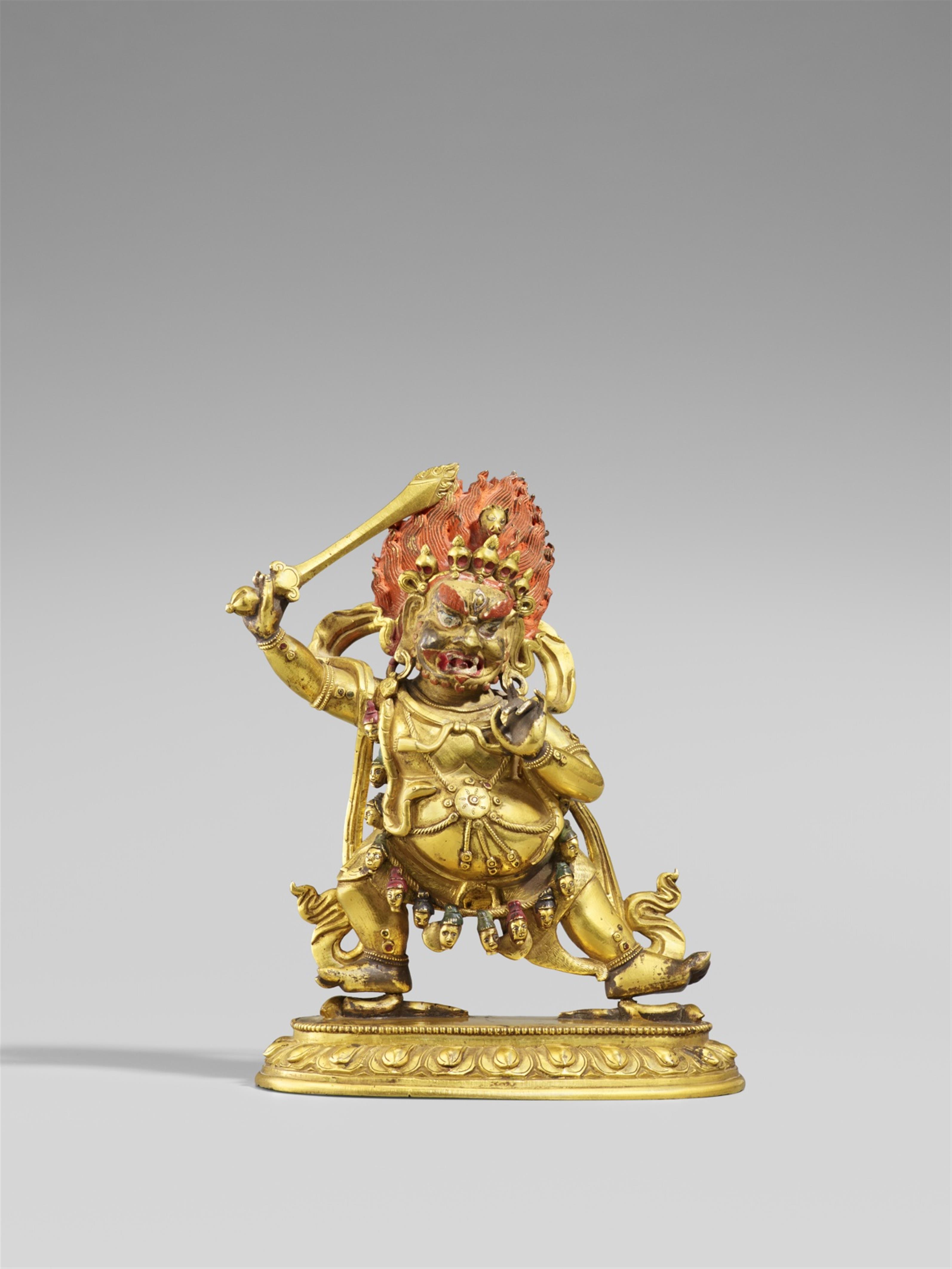An excellent Sinotibetan gilt bronze figure of Hayagriva. 18th century - image-1