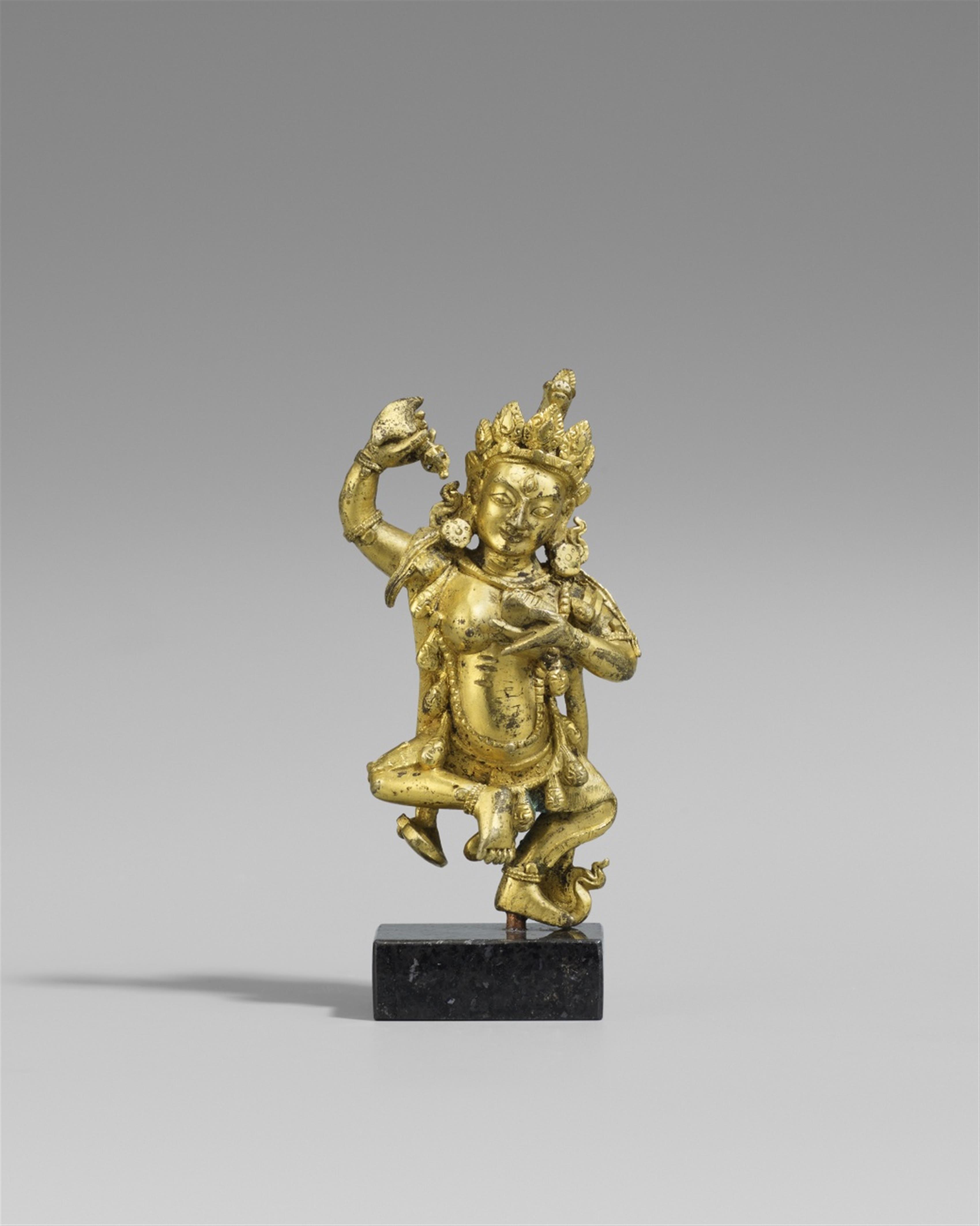 A Sinotibetan gilt bronze figure of Vajravarahi. 18th/19th century - image-1