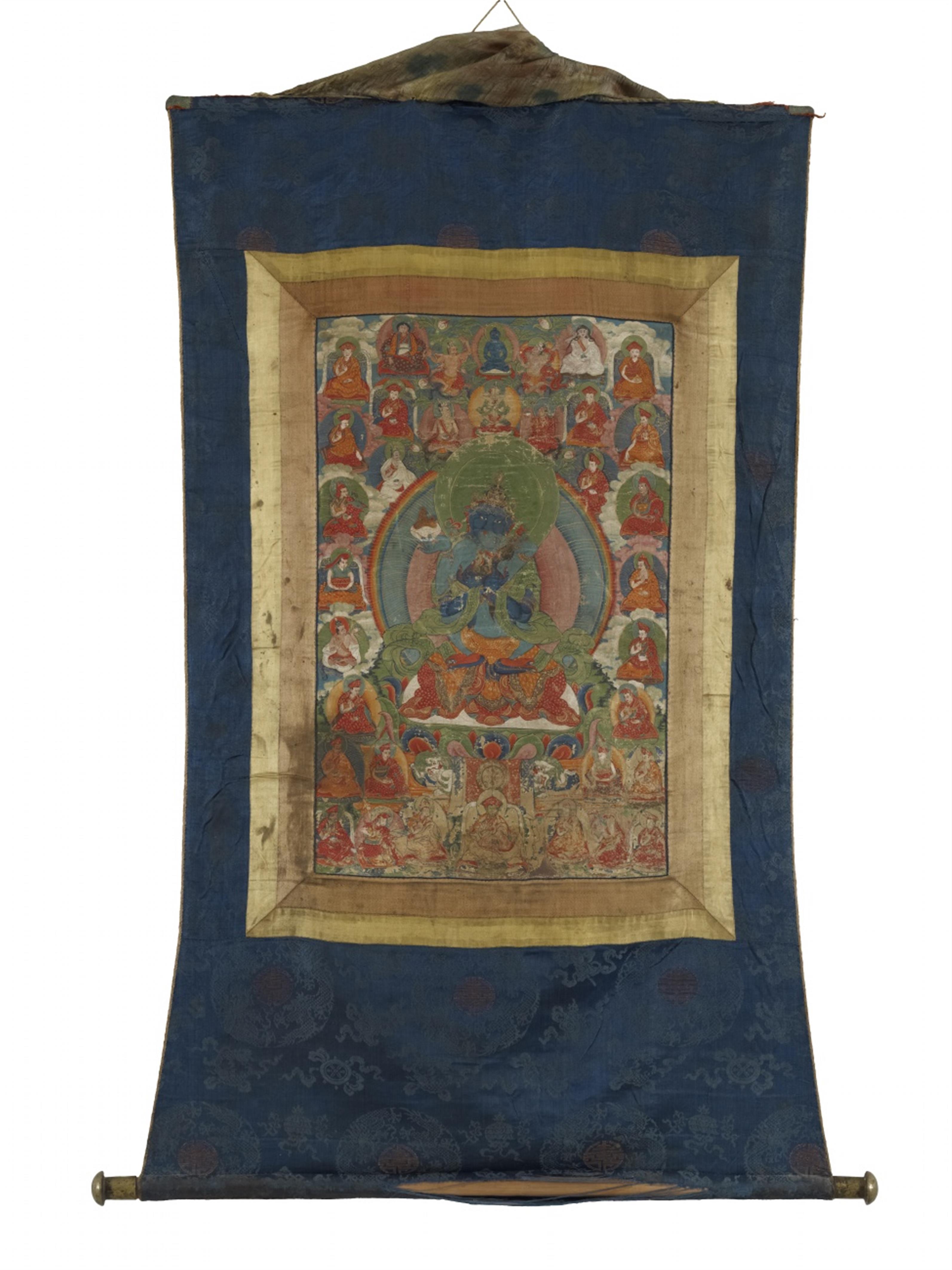 A Tibetan thangka of Vajradhara in yab-yum. 19th century - image-1