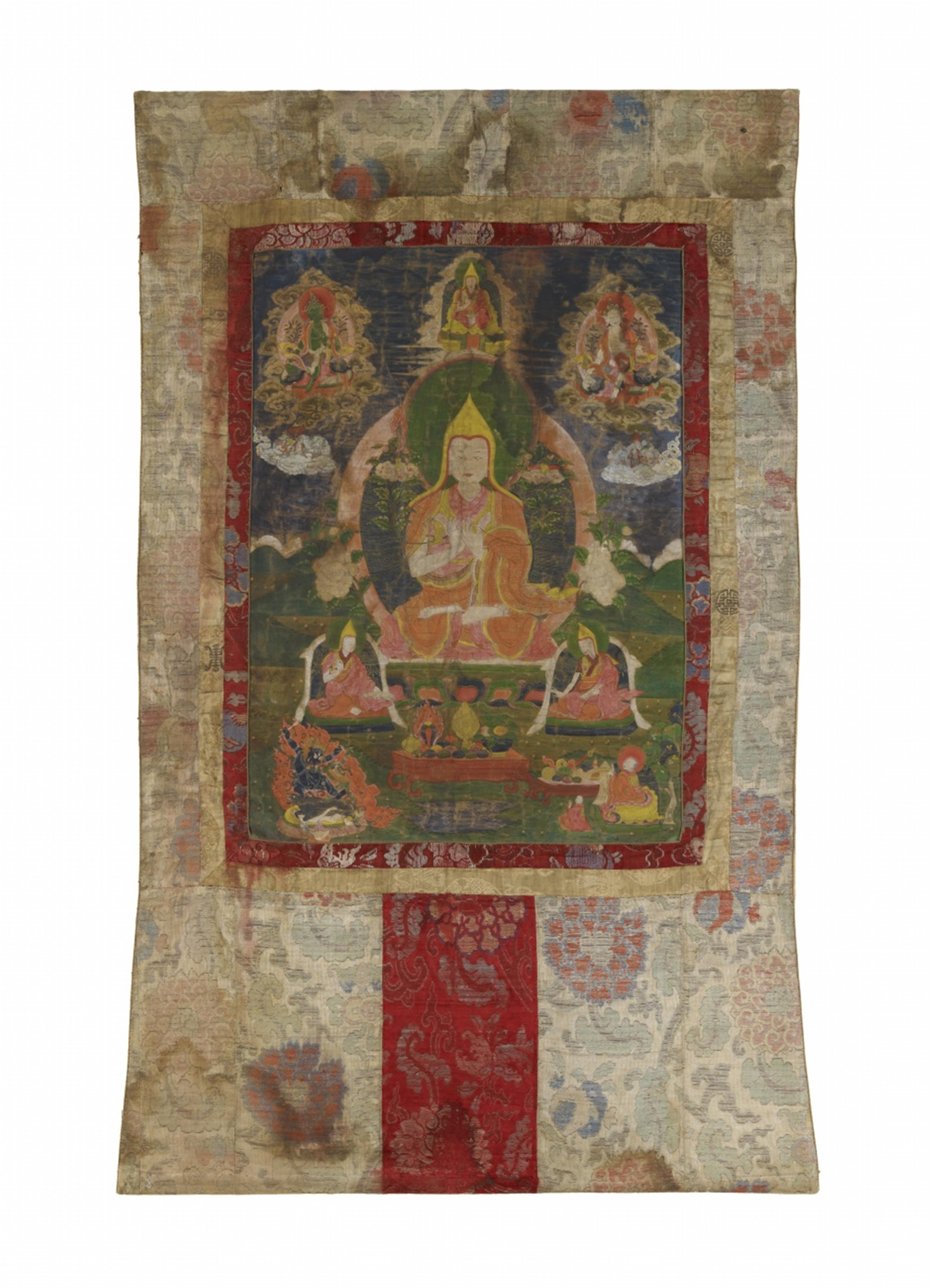 A Tibetan thangka of Tsongkhapa. 19th century - image-1