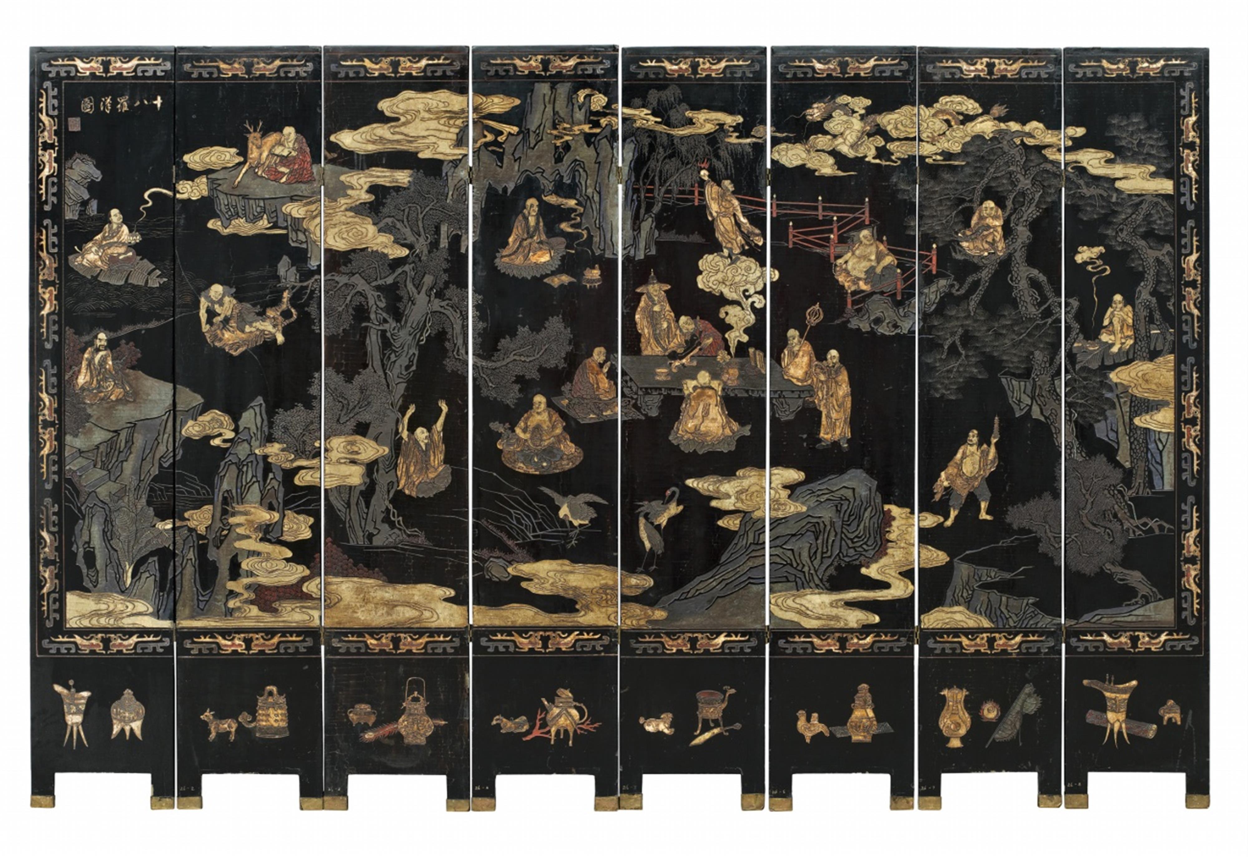 An eight-panel Coromandel screen. 18th/19th century - image-5