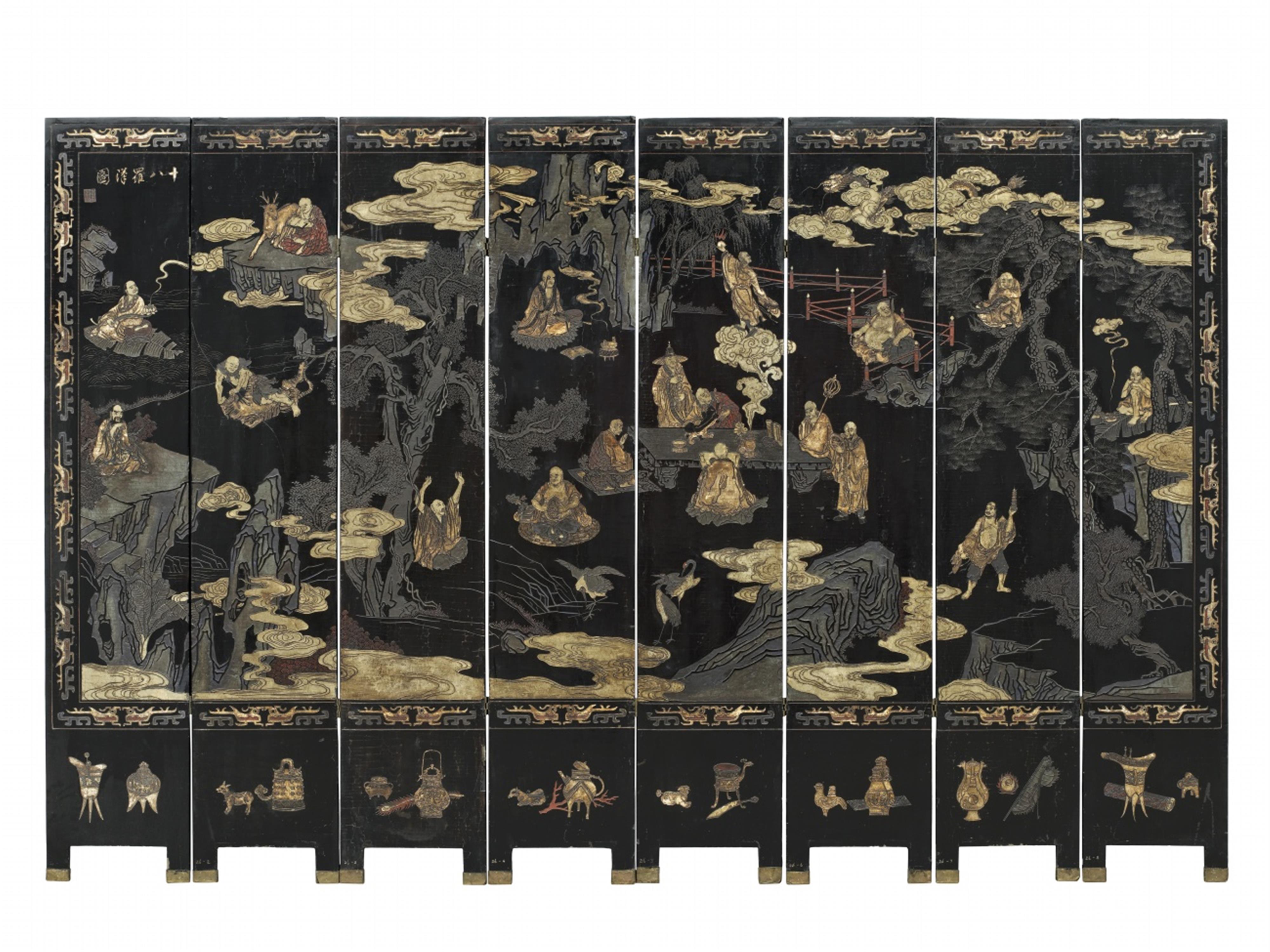 An eight-panel Coromandel screen. 18th/19th century - image-6